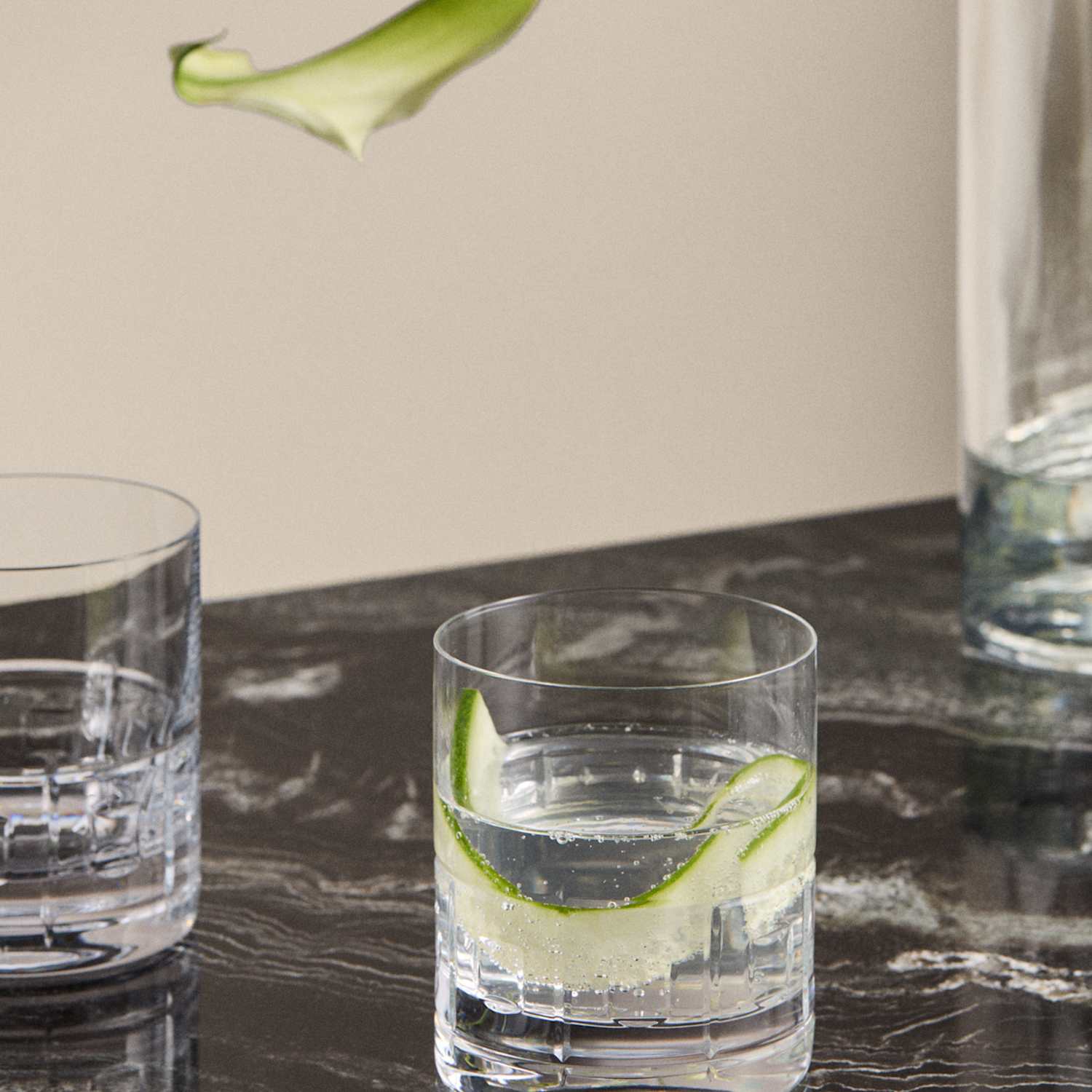M&S X Kelly Hoppen Set of 4 Etched Tumblers - Clear