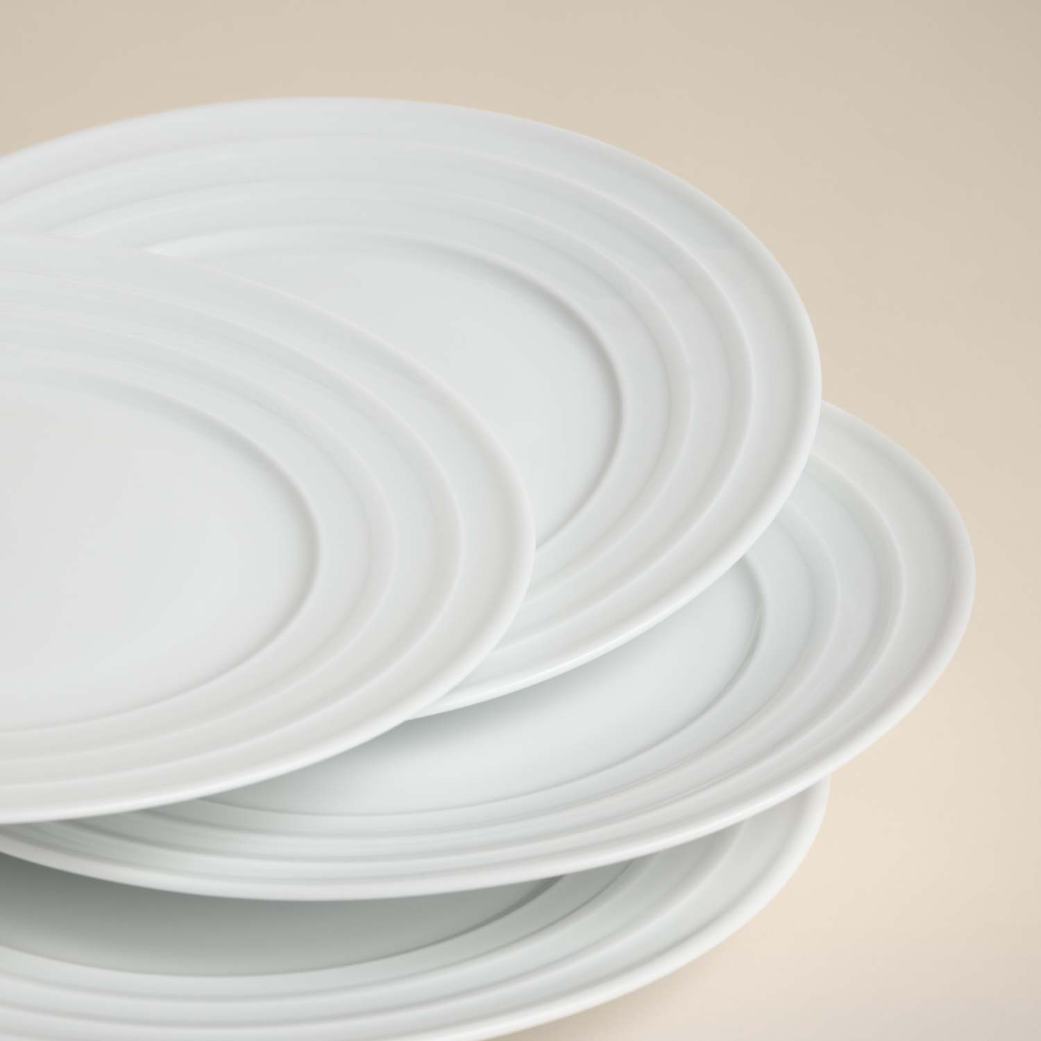 M&S Set of 4 Burford Embossed Rim Porcelain Side Plates - White