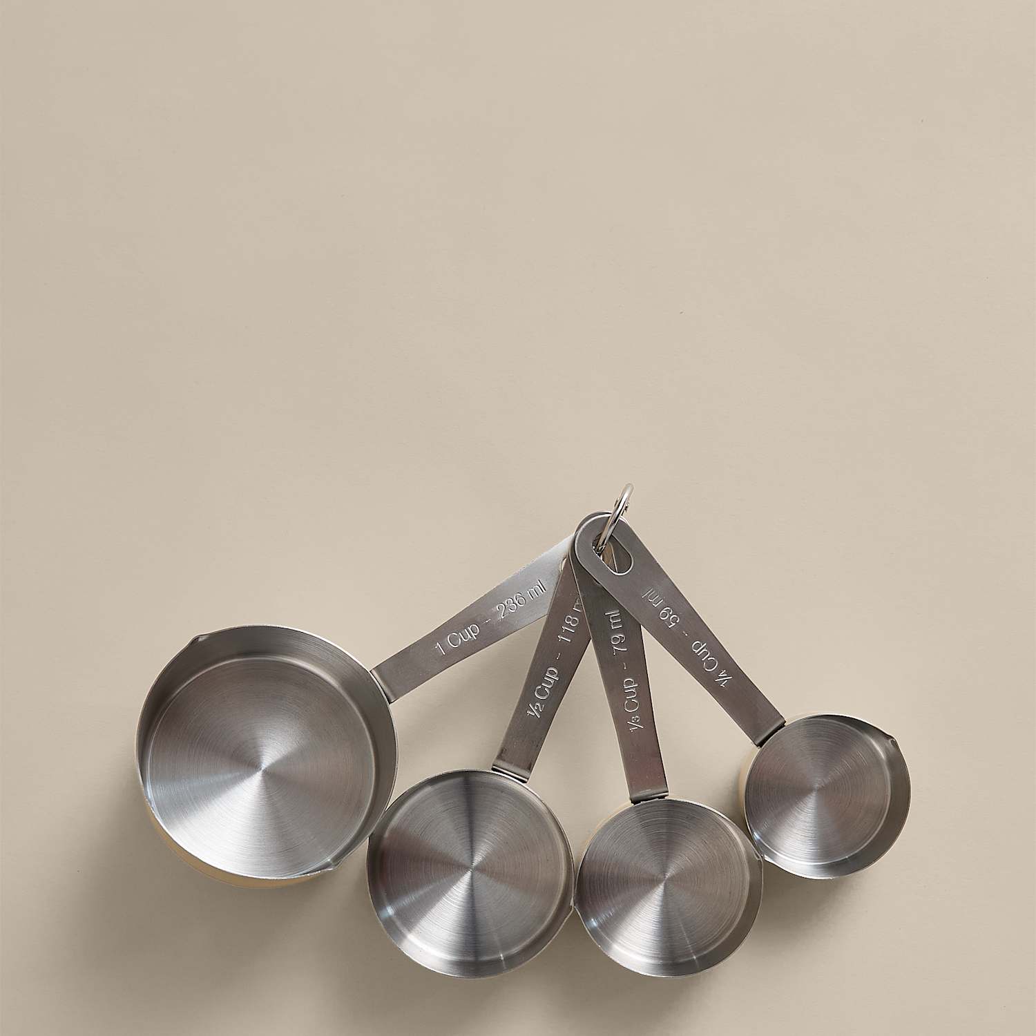 M&S 4 Piece Stainless Steel Measuring Cups - Silver
