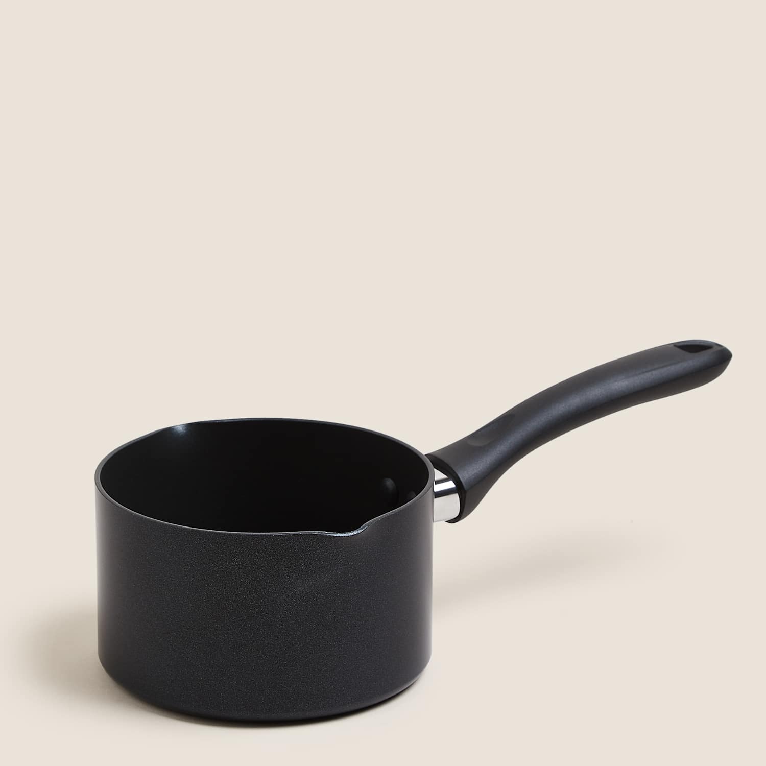 M&S Black Aluminium 14cm Non-Stick Milk Pan