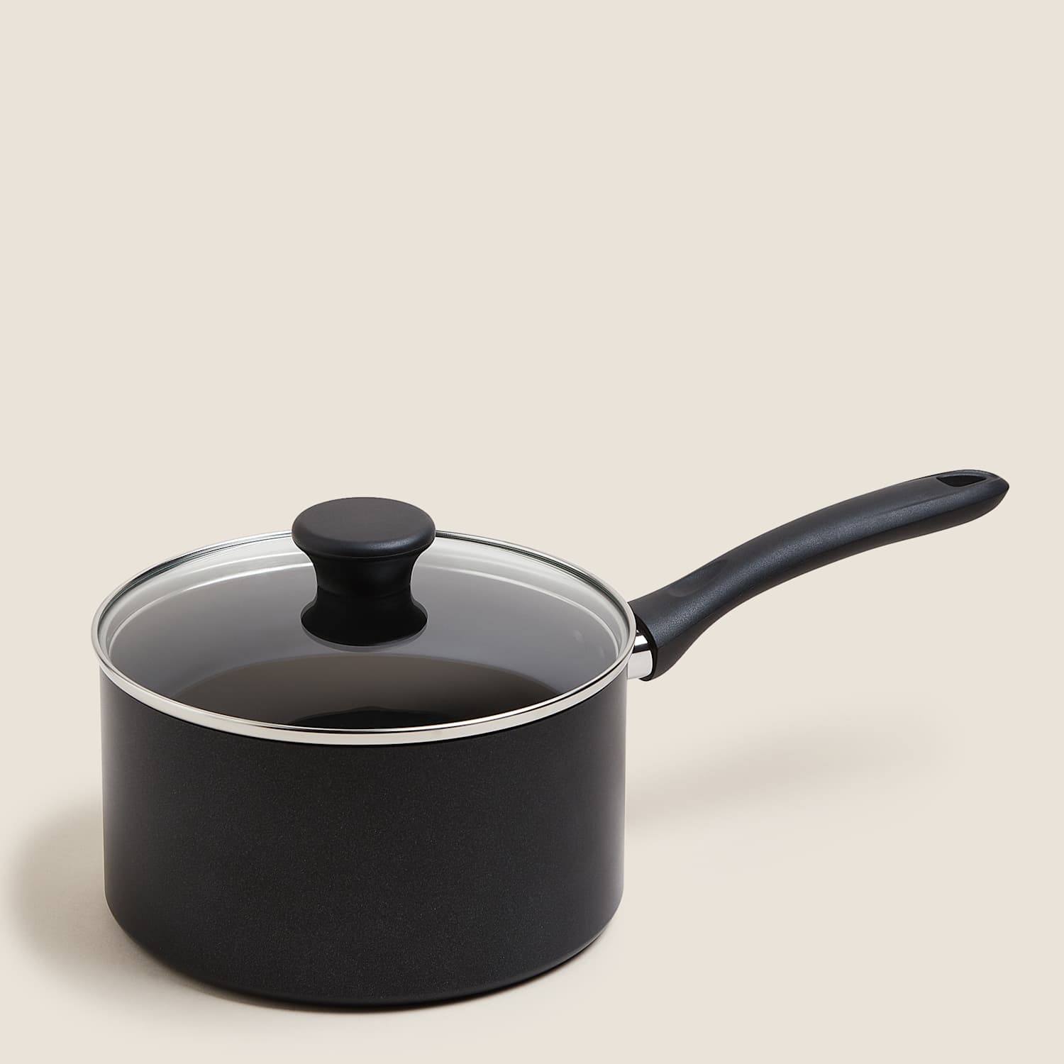 M&S Black Aluminium 20cm Non-Stick Saucepan