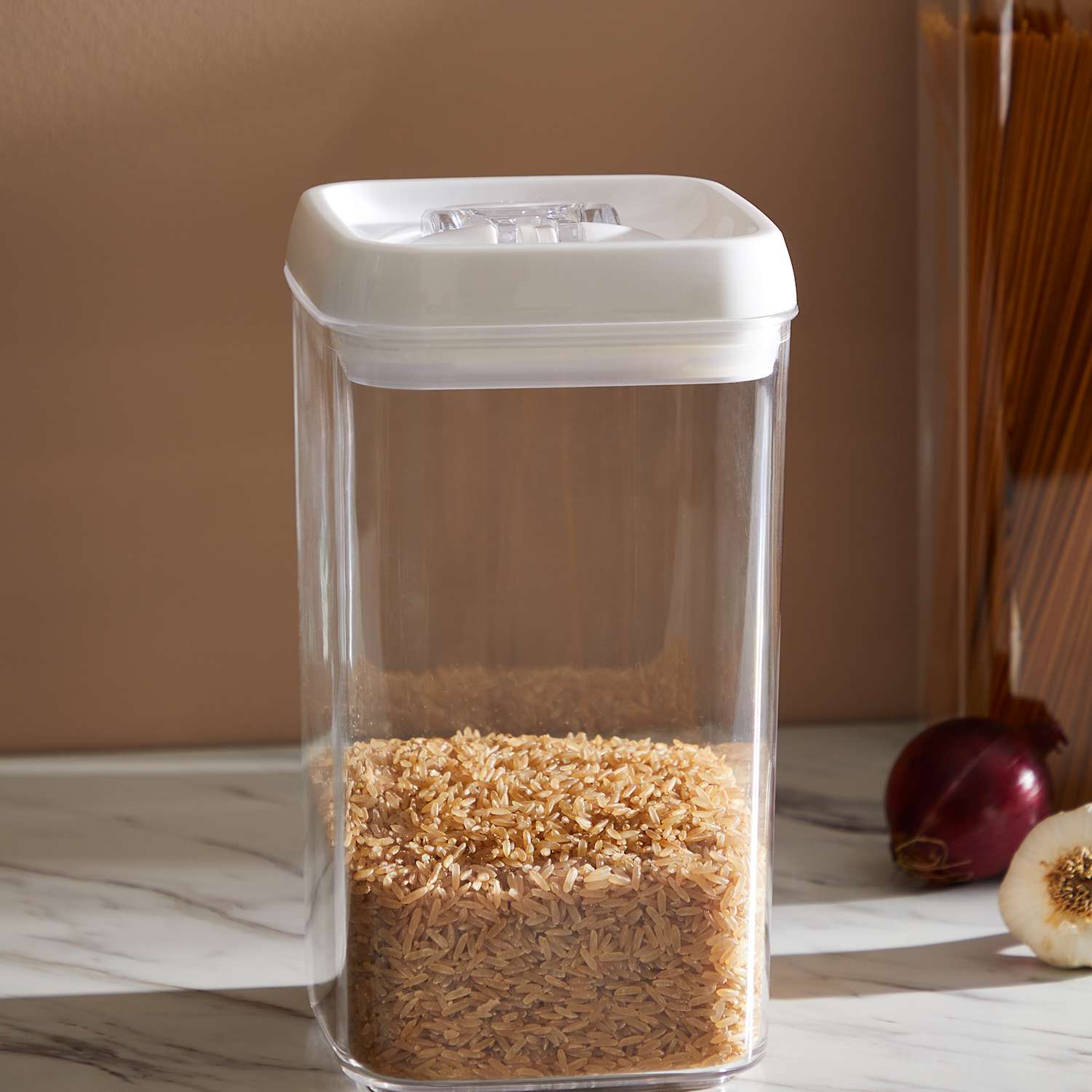 M&S 2.4L Rectangular Flip-Tight Food Storage - White Mix