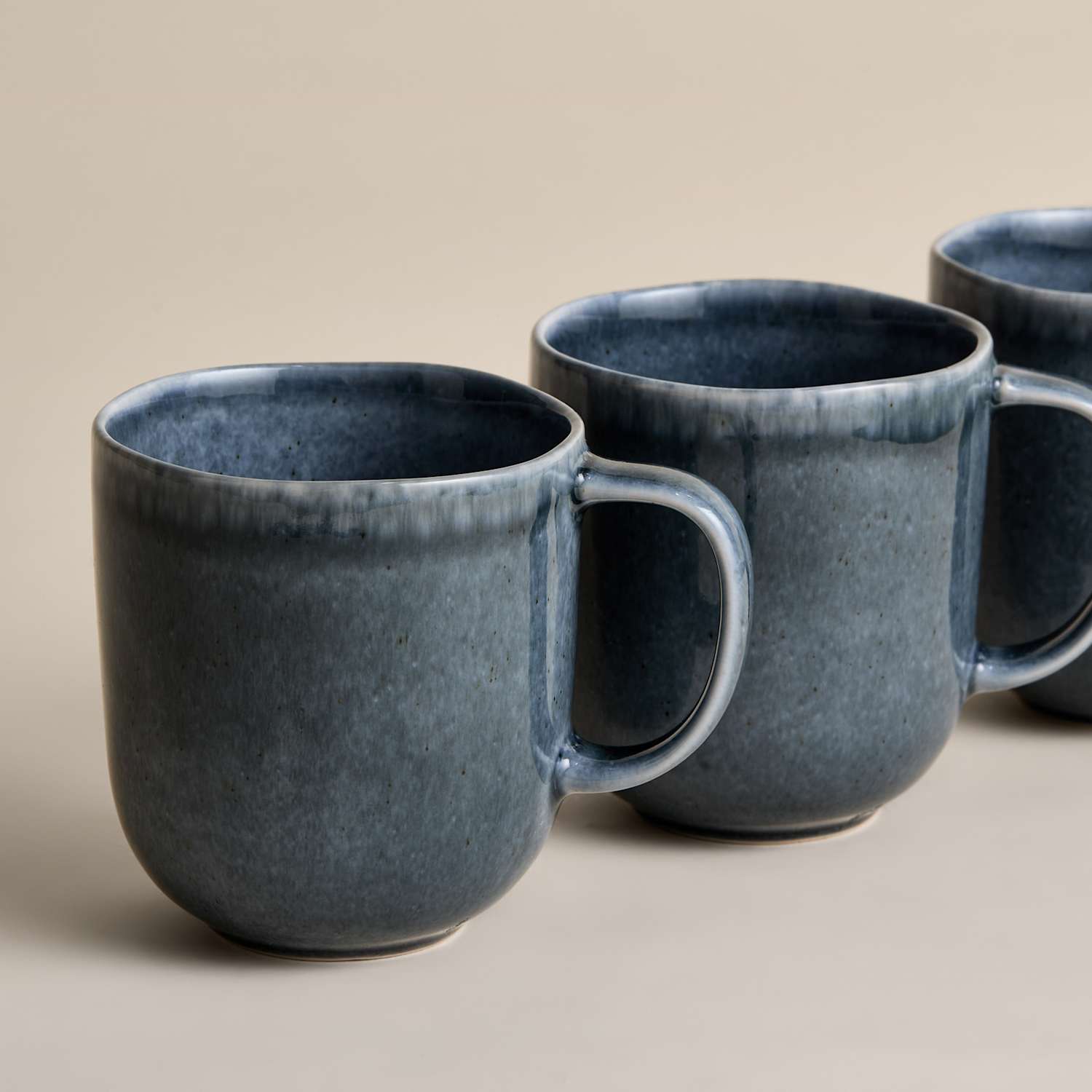 M&S Set of 4 Henley Stoneware Mugs - Blue