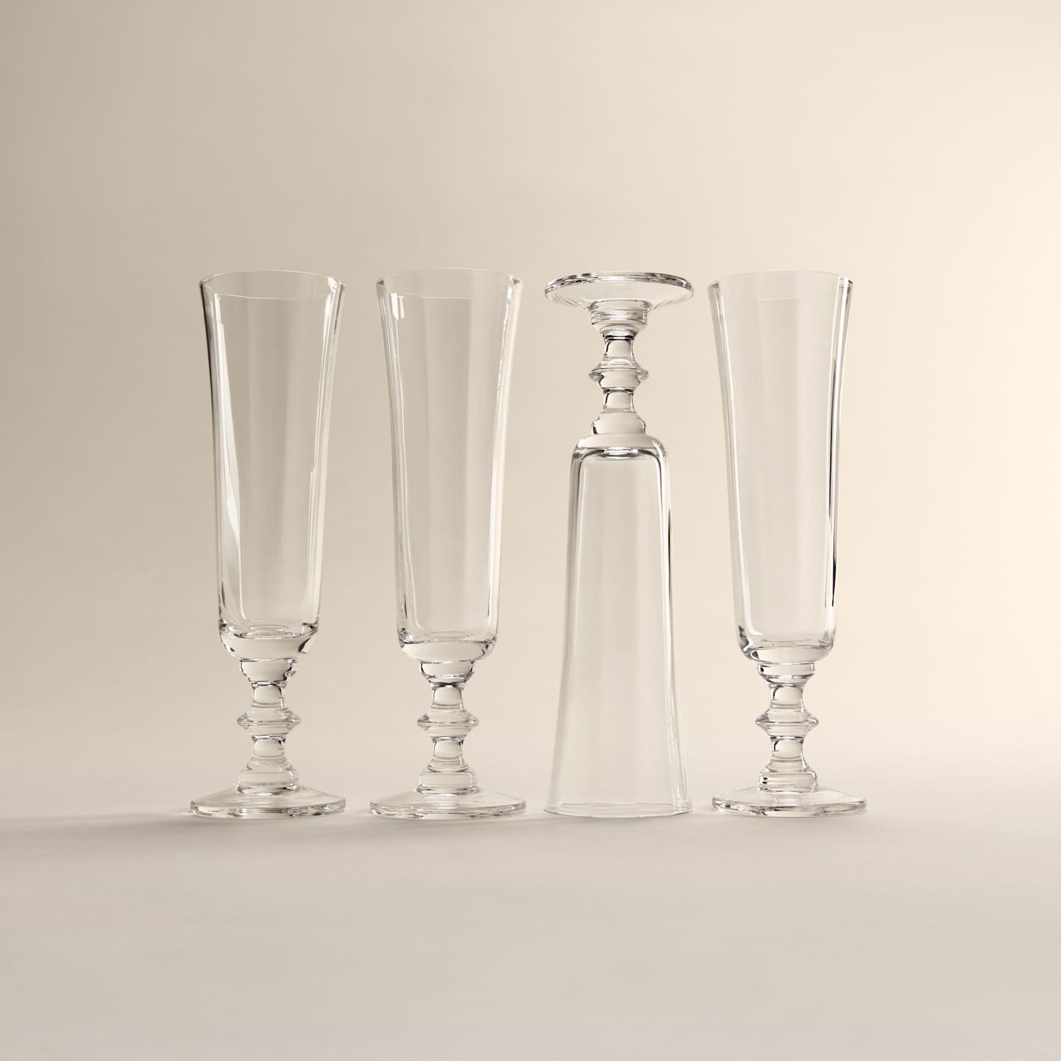 M&S Set of 4 Etoile Champagne Flutes - Clear
