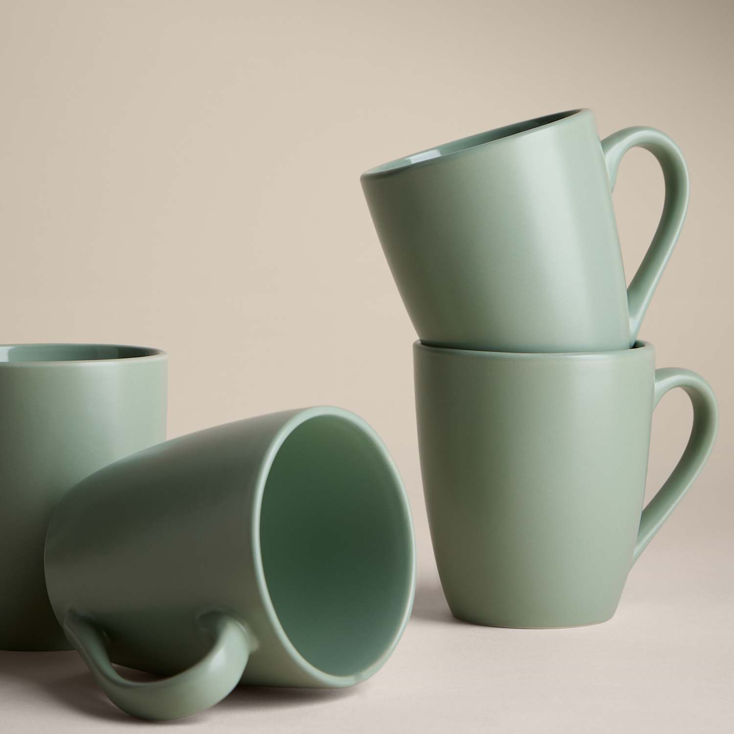 M&S Set of Four Everyday Mugs - Sage