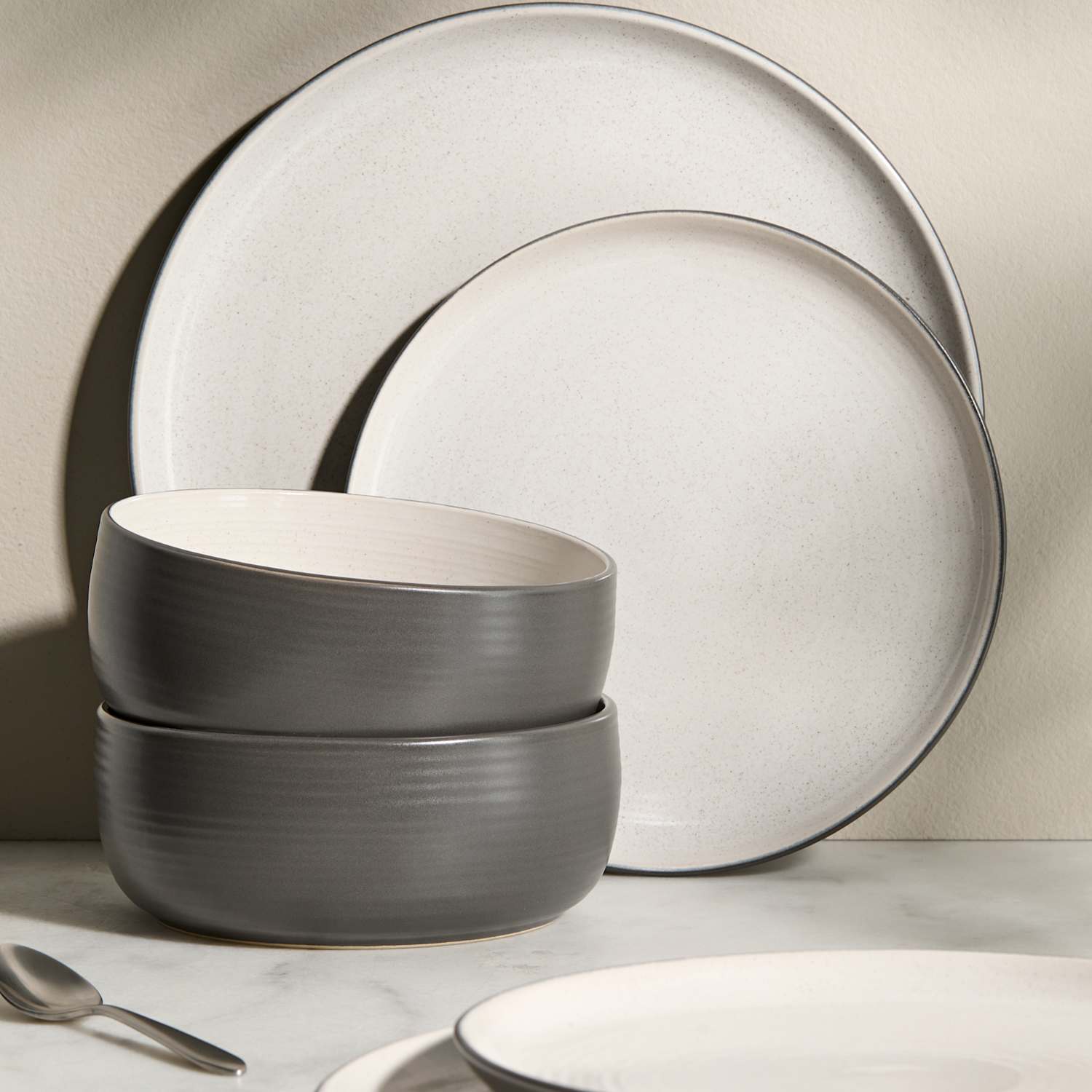 M&S 12 Piece Michigan Dinner Set - Grey