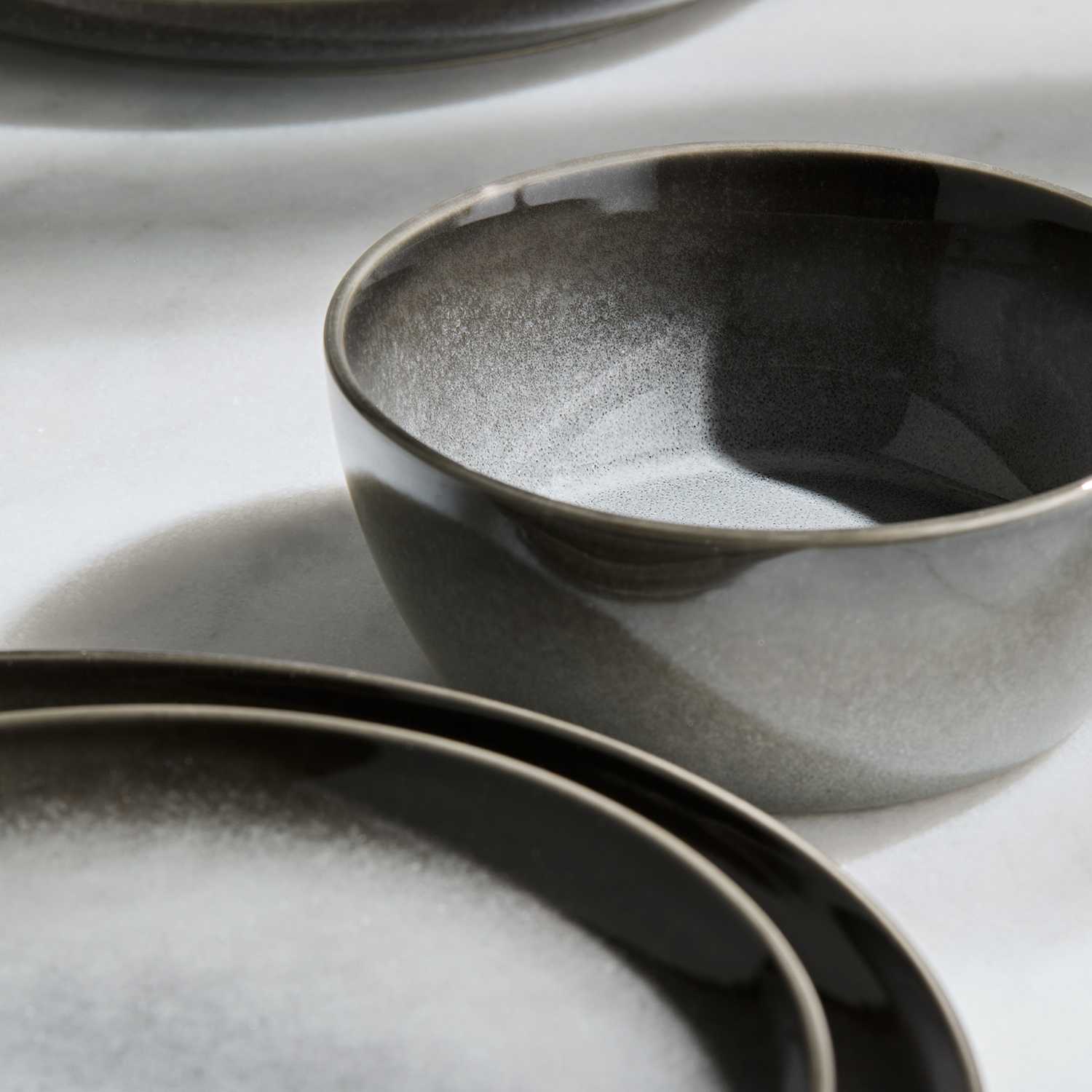 M&S 12 Piece Amberley Reactive Dinner Set - Grey
