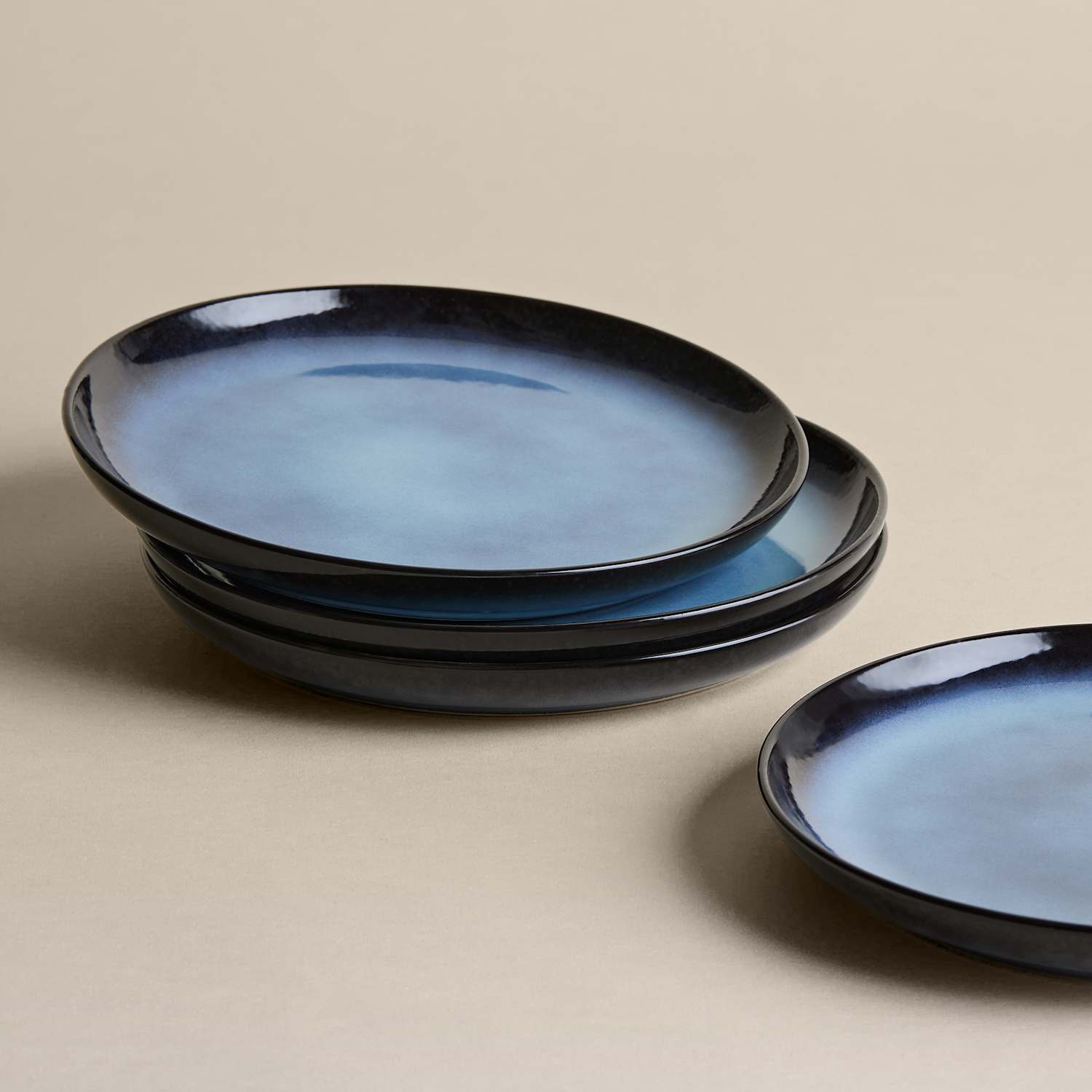 M&S Set of 4 Amberley Reactive Side Plates - Navy