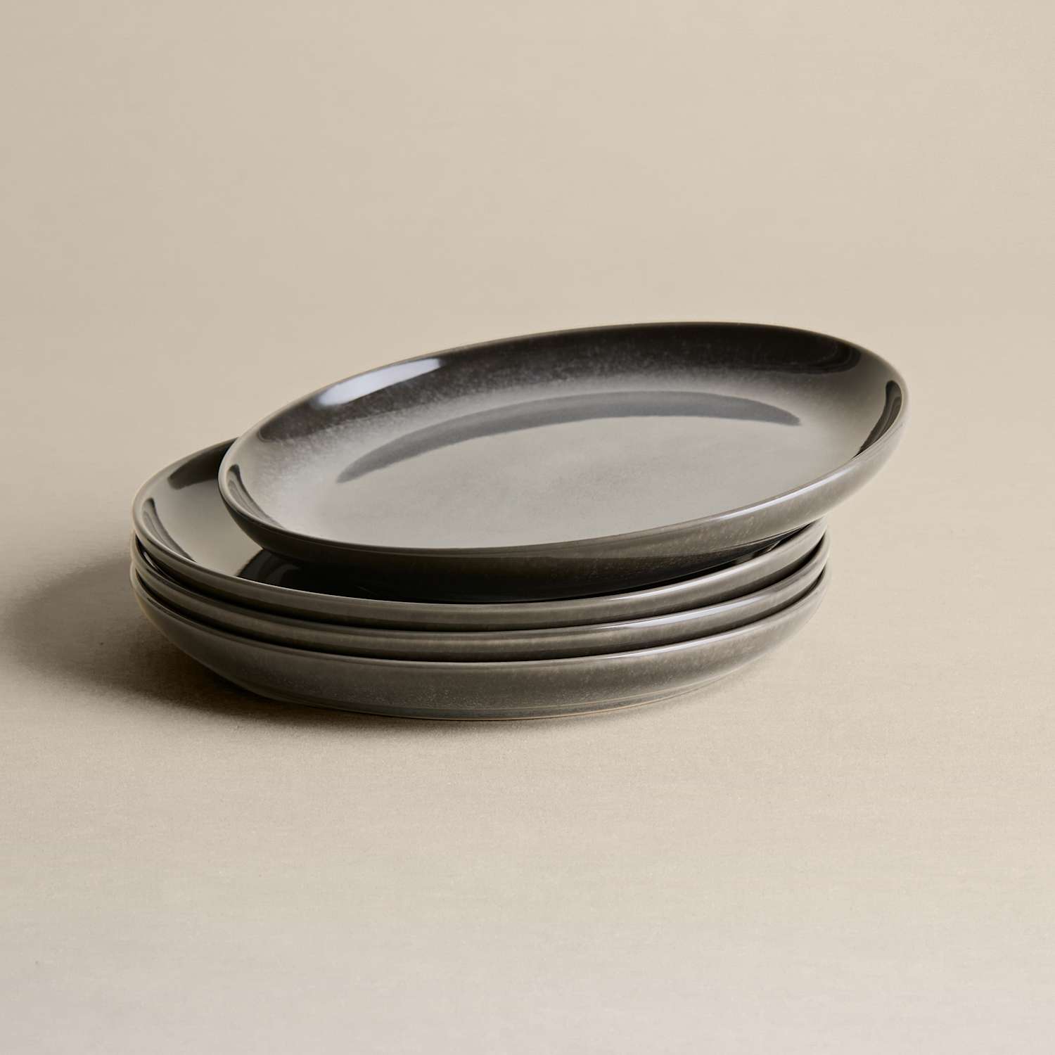 M&S Set of 4 Amberley Reactive Side Plates - Grey