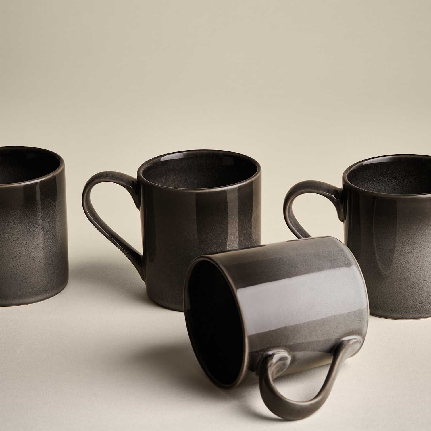 M&S Set of 4 Amberley Reactive Mugs - Grey