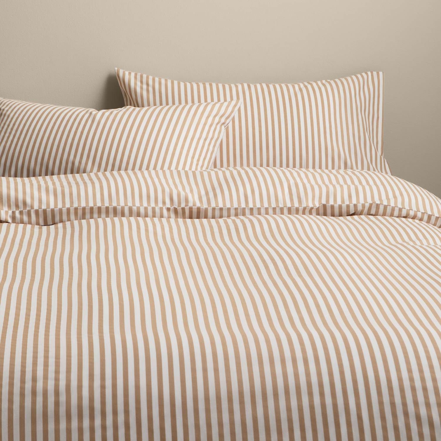 M&S Cotton Blend Simple Stripe Bedding Set - King Size (5 ft) - Biscuit