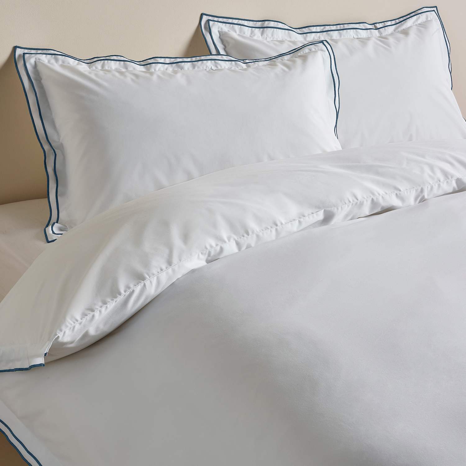 M&S Egyptian Cotton Embroidered Bedding Set - Single (3 ft) - Slate Blue