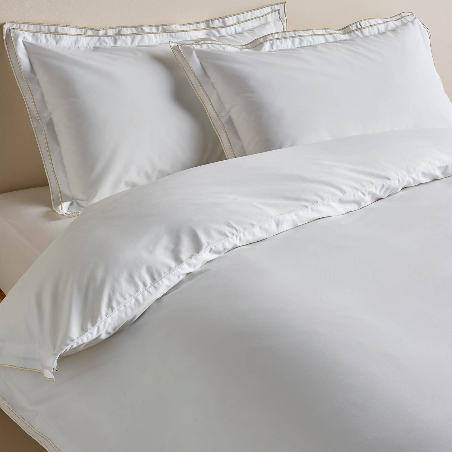 M&S Egyptian Cotton Embroidered Bedding Set - Double (4 ft 6) - Linen