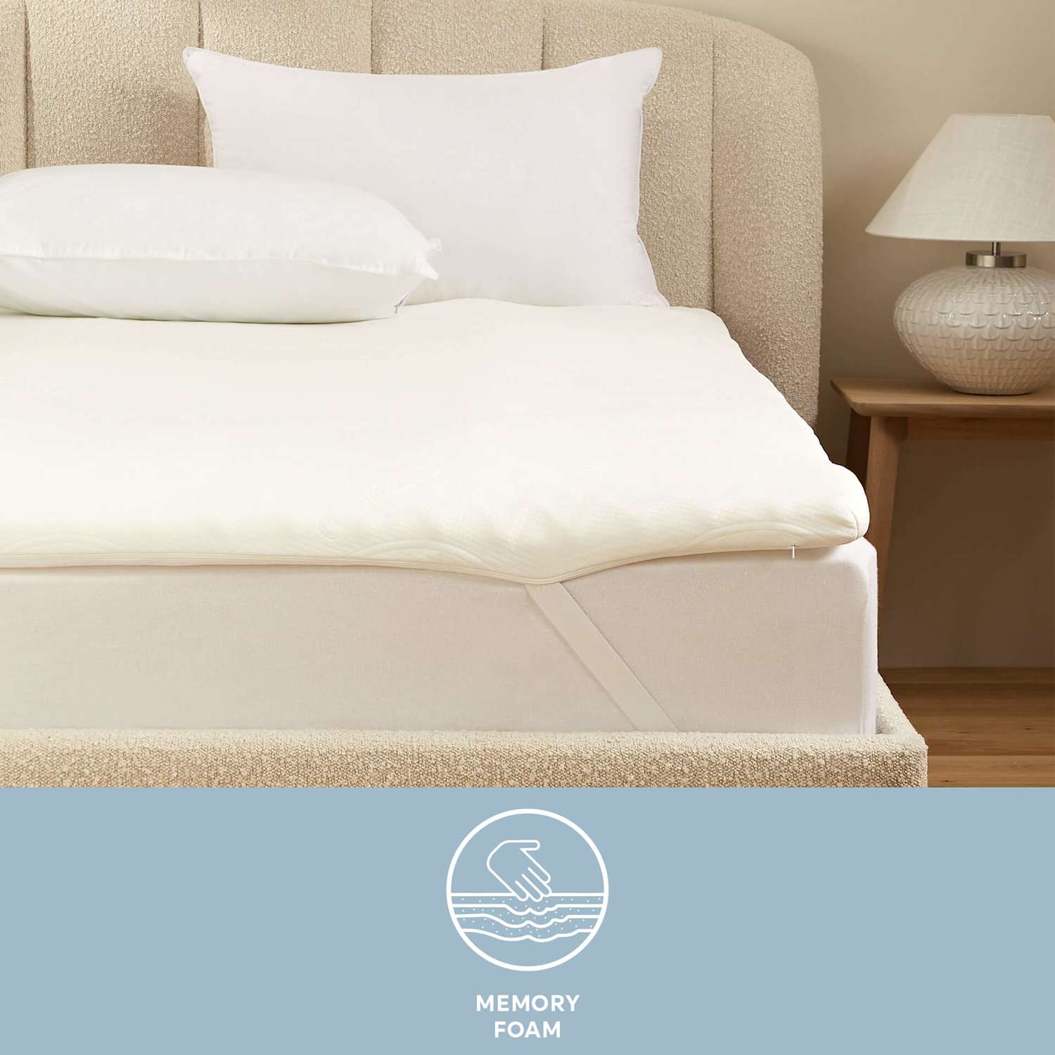 Sleep Solutions Memory Foam Contour 4cm Mattress Topper - Double (4 ft 6) - White - Available at M&S