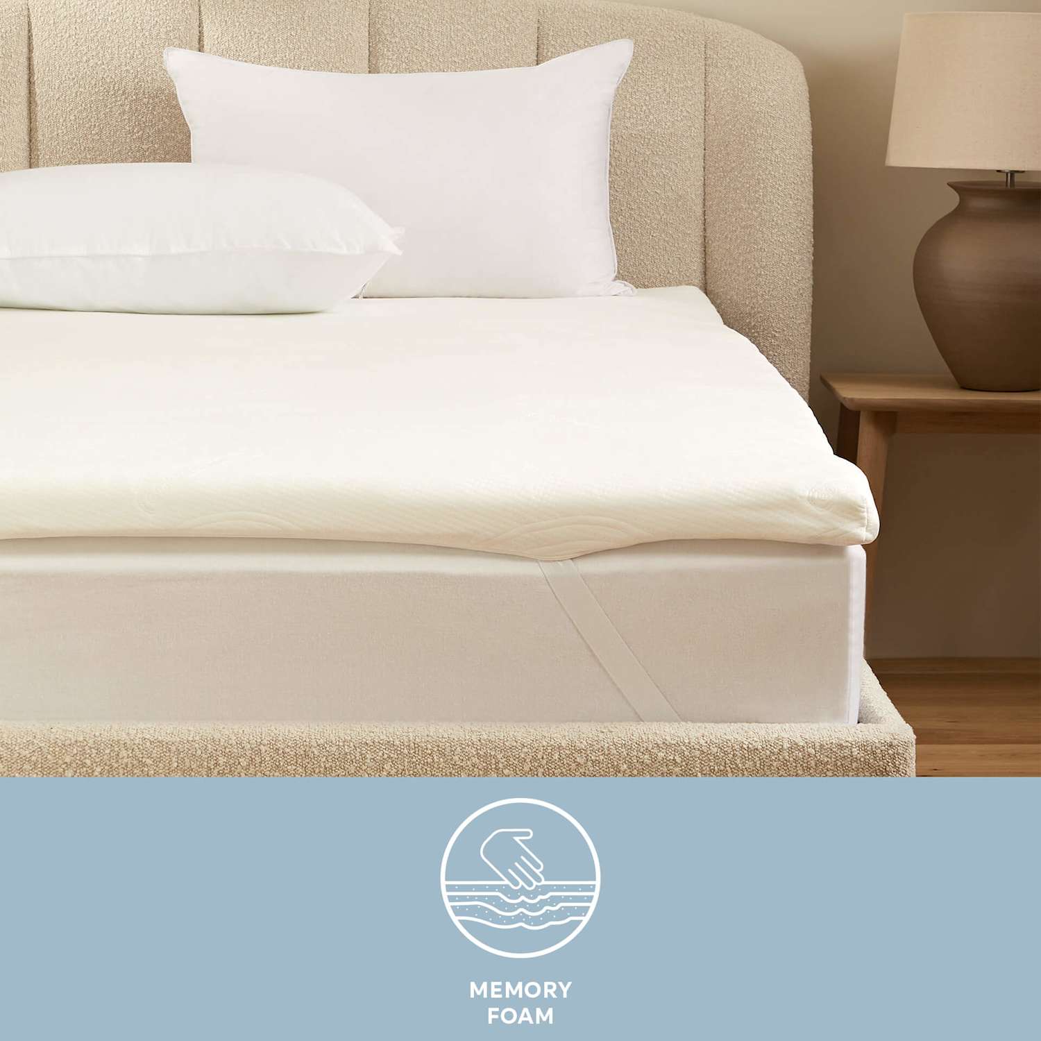 Sleep Solutions Memory Foam Contour 6cm Mattress Topper - Double (4 ft 6) - White - Available at M&S
