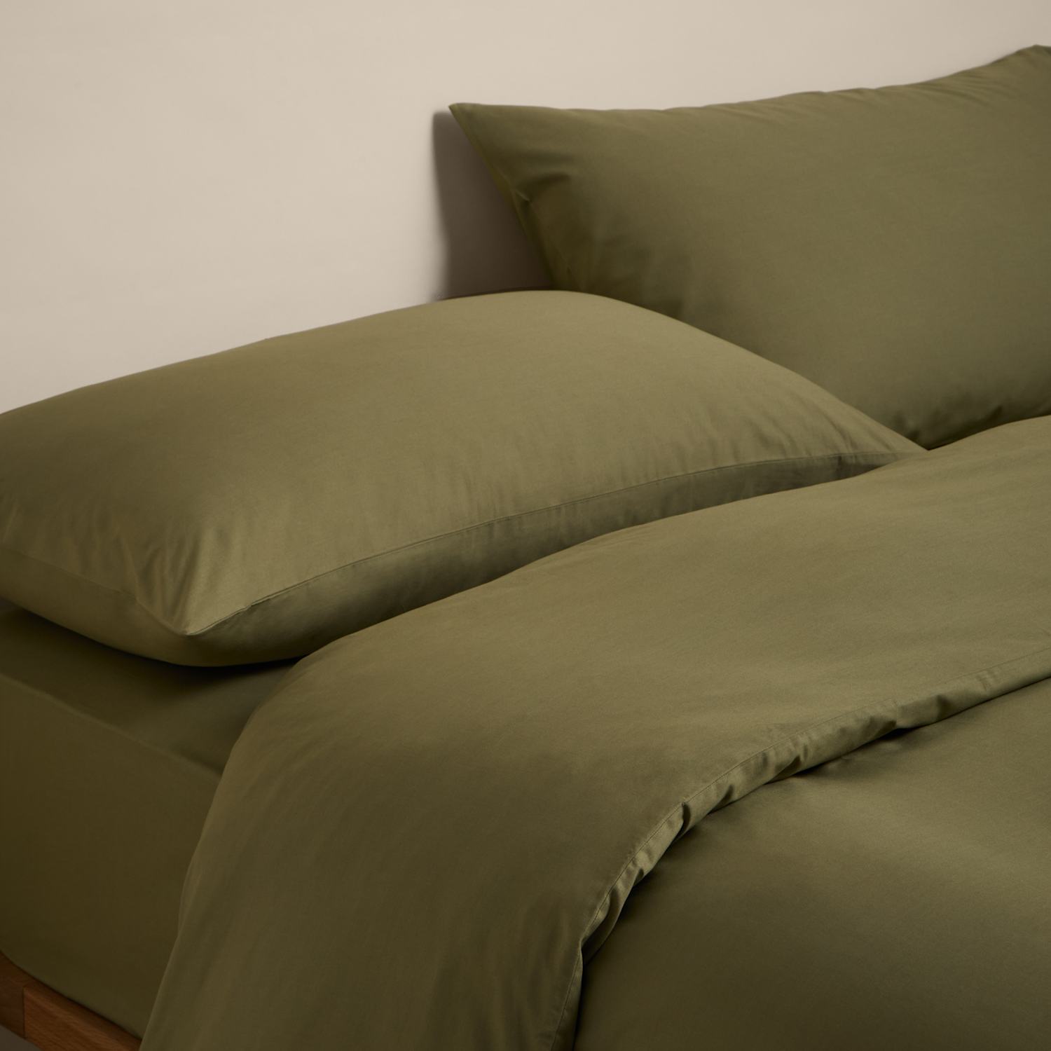 M&S Cotton Rich Bedding Set - Double (4 ft 6) - Fern