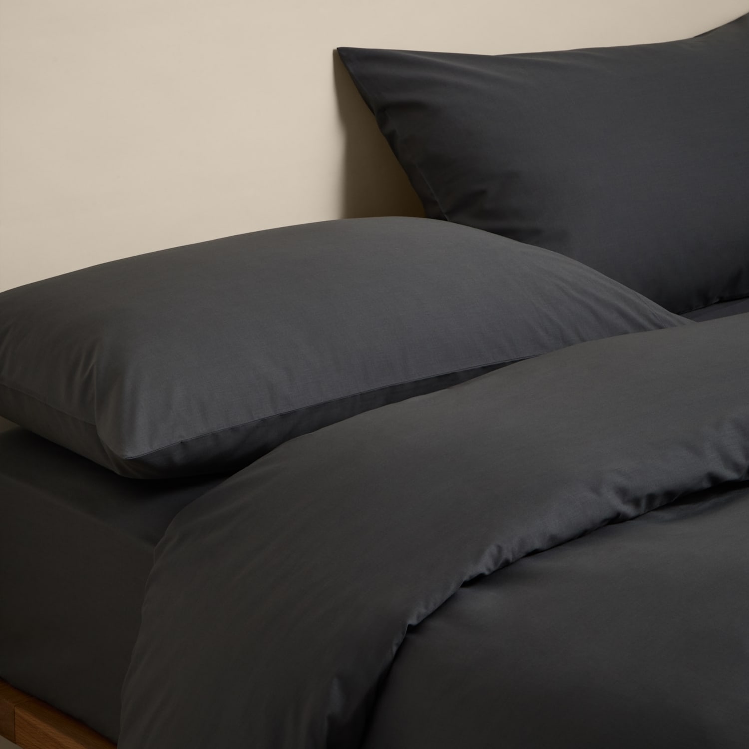 M&S Cotton Rich Bedding Set - Double (4 ft 6) - Charcoal