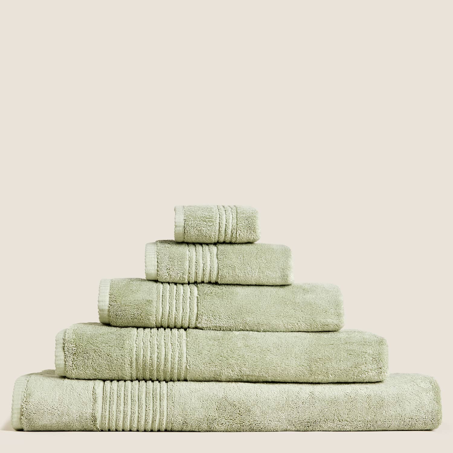 M&S Set of 2 Egyptian Cotton Towels - Bath Towel - Pistachio