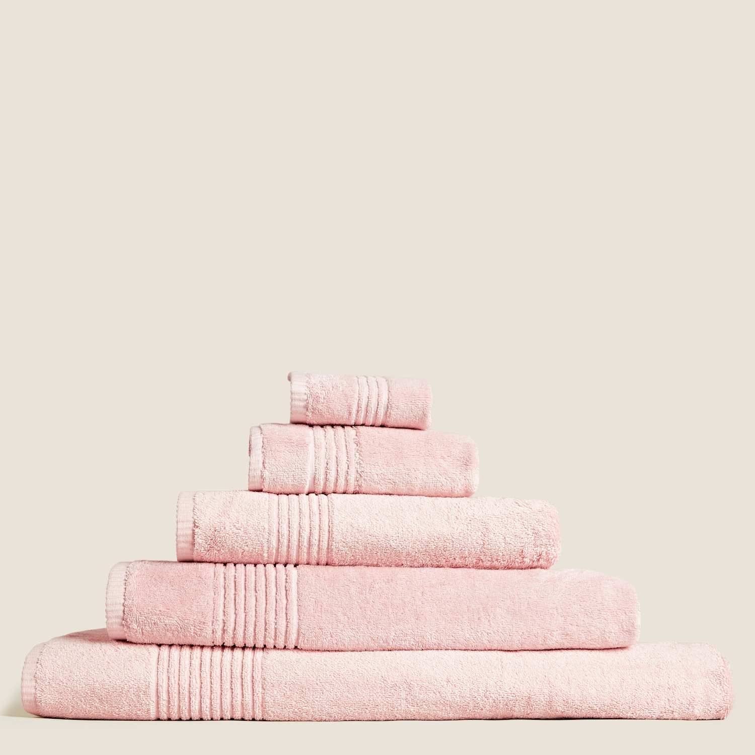 M&S Set of 2 Egyptian Cotton Towels - Guest Towel - Soft Pink
