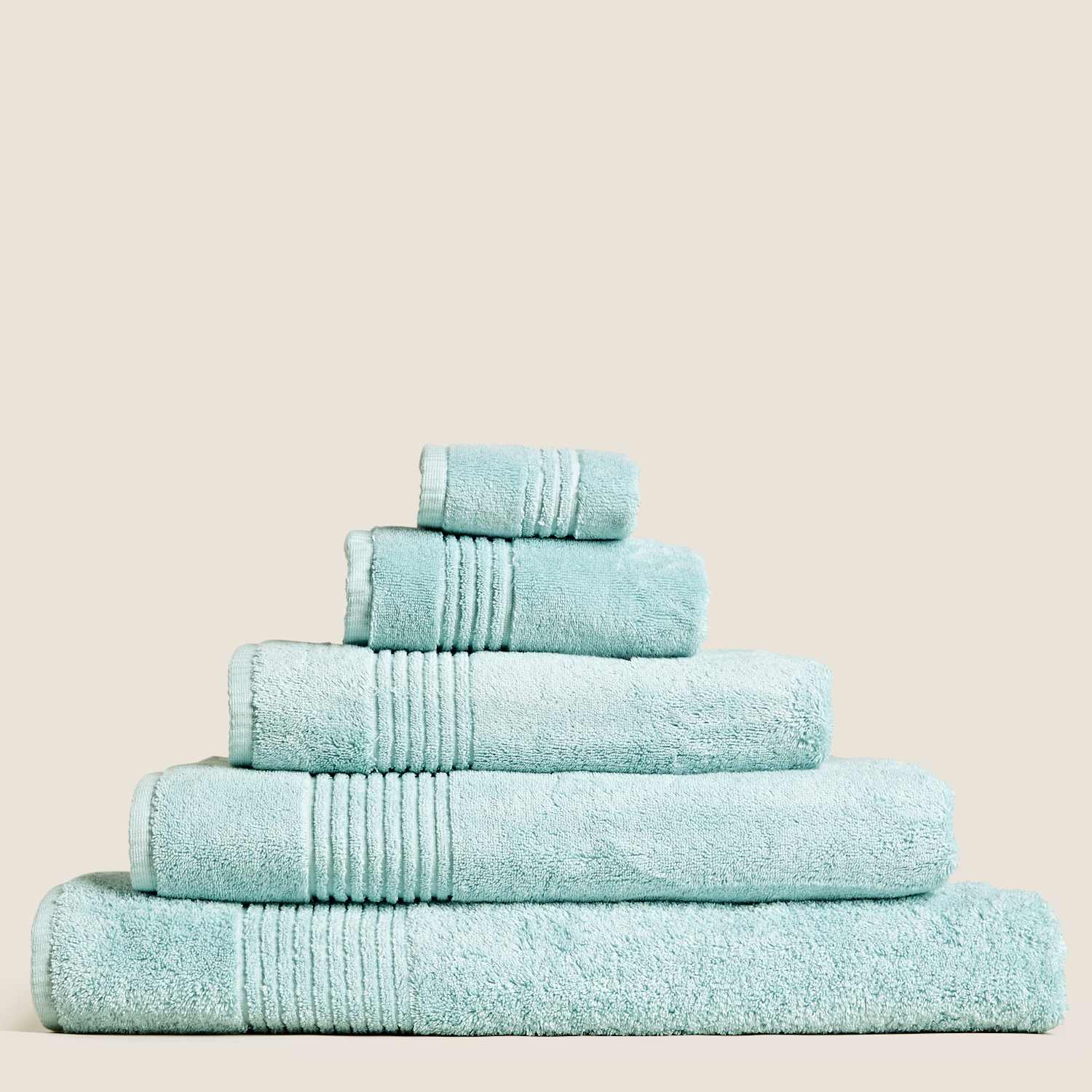 M&S Set of 2 Egyptian Cotton Towels - Bath Towel - Duck Egg