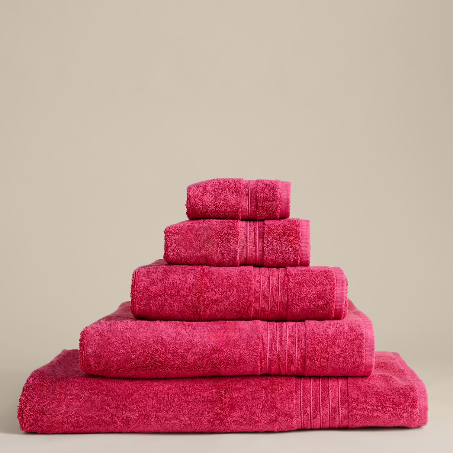M&S Egyptian Cotton Towel - 2 Pack Face Towels - Bright Pink