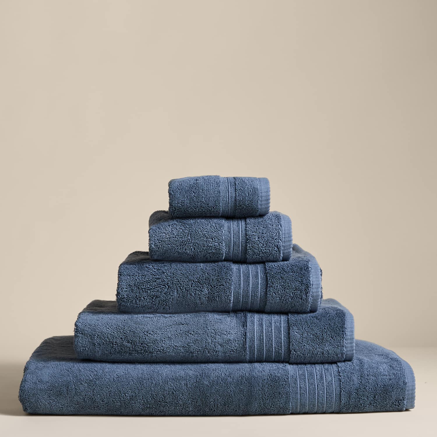 M&S Egyptian Cotton Towel - 2 Pack Face Towels - Slate Blue