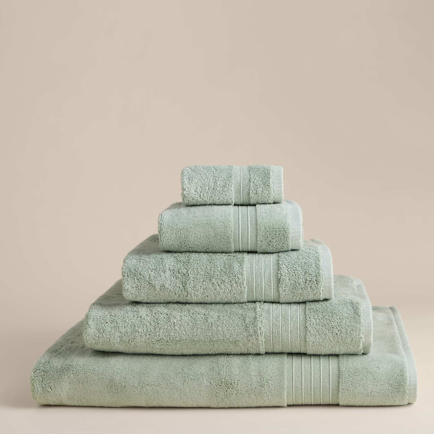 M&S Egyptian Cotton Towel - 2 Pack Face Towels - Sage
