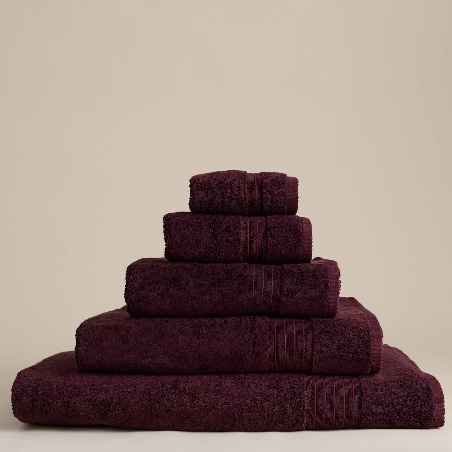 M&S Egyptian Cotton Towel - 2 Pack Face Towels - Plum