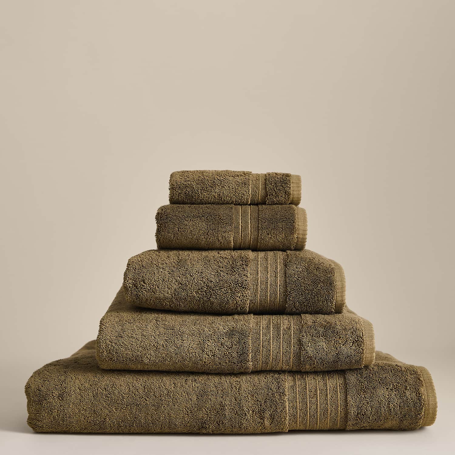 M&S Egyptian Cotton Towel - 2 Pack Face Towels - Moss
