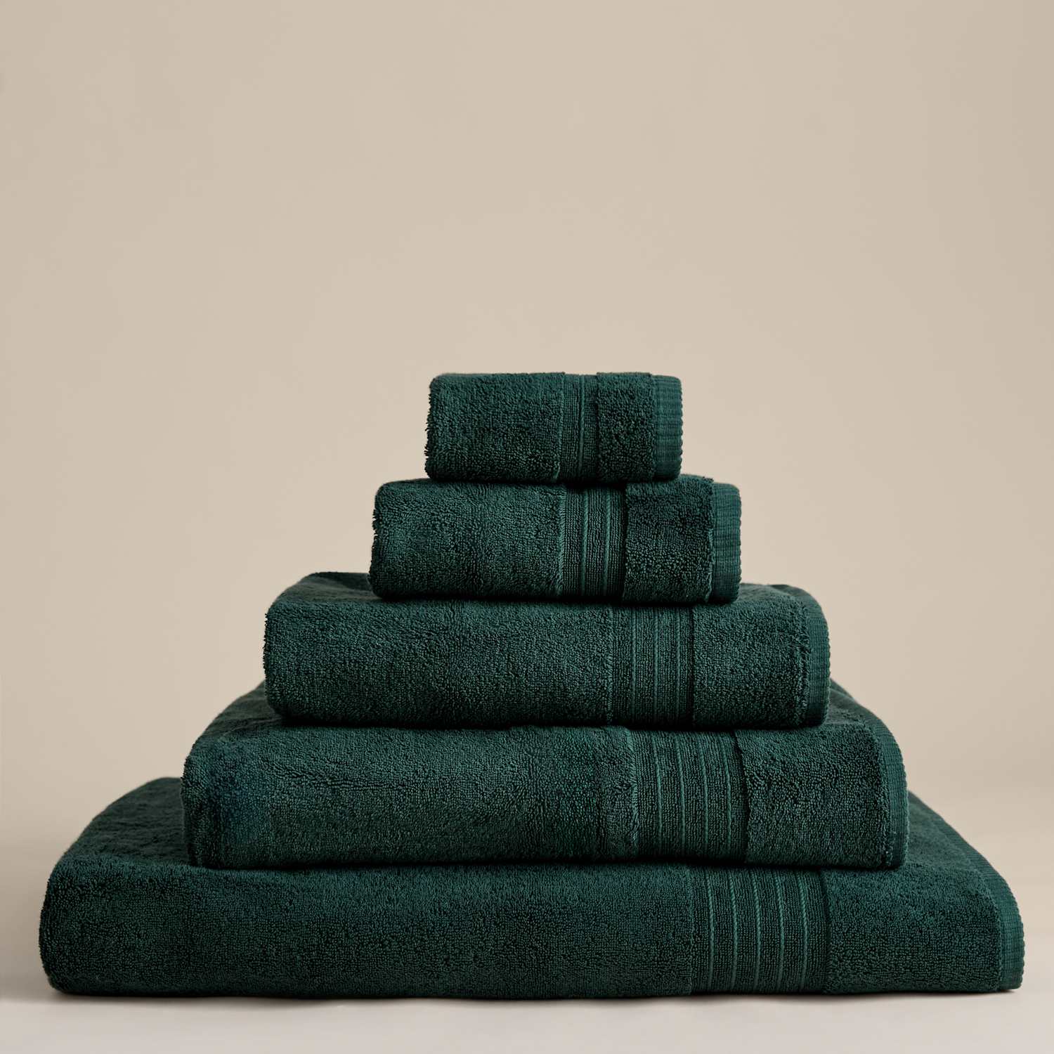 M&S Egyptian Cotton Towel - 2 Pack Face Towels - Bottle Green