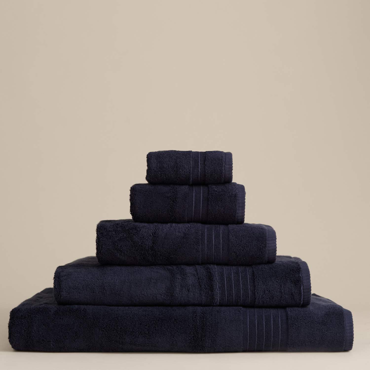 M&S Egyptian Cotton Towel - 2 Pack Face Towels - Navy