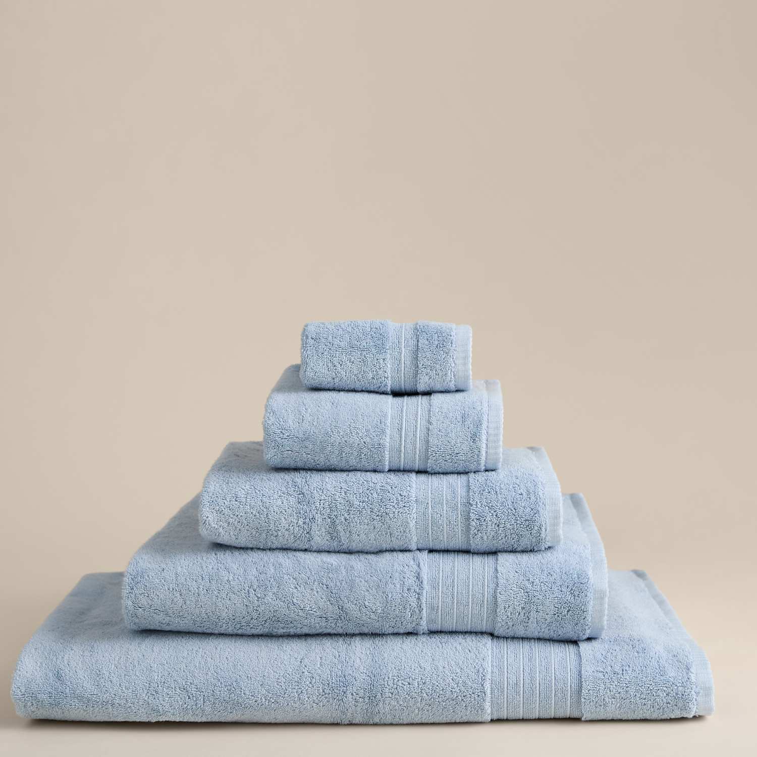 M&S Egyptian Cotton Towel - 2 Pack Face Towels - Dusty Blue