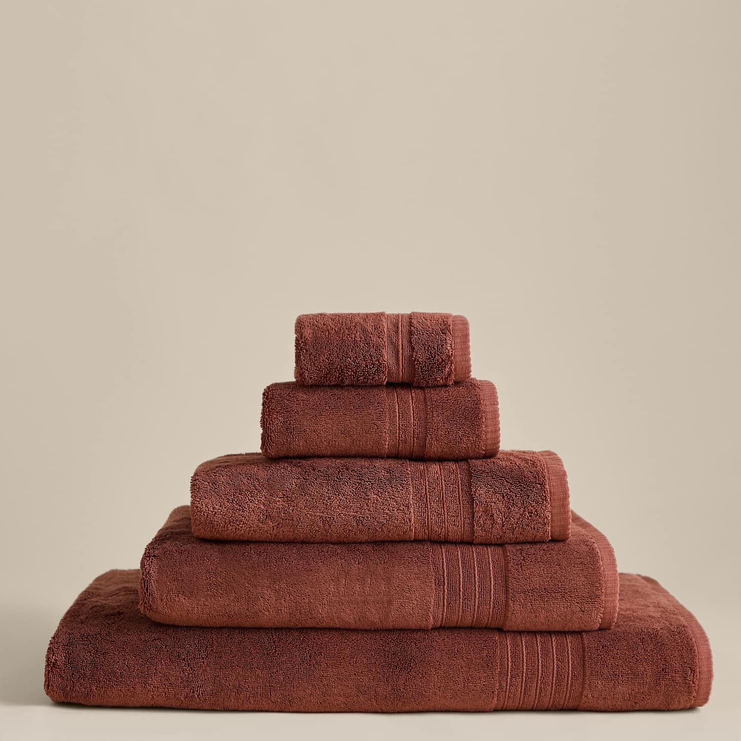 M&S Egyptian Cotton Towel - 2 Pack Face Towels - Spice