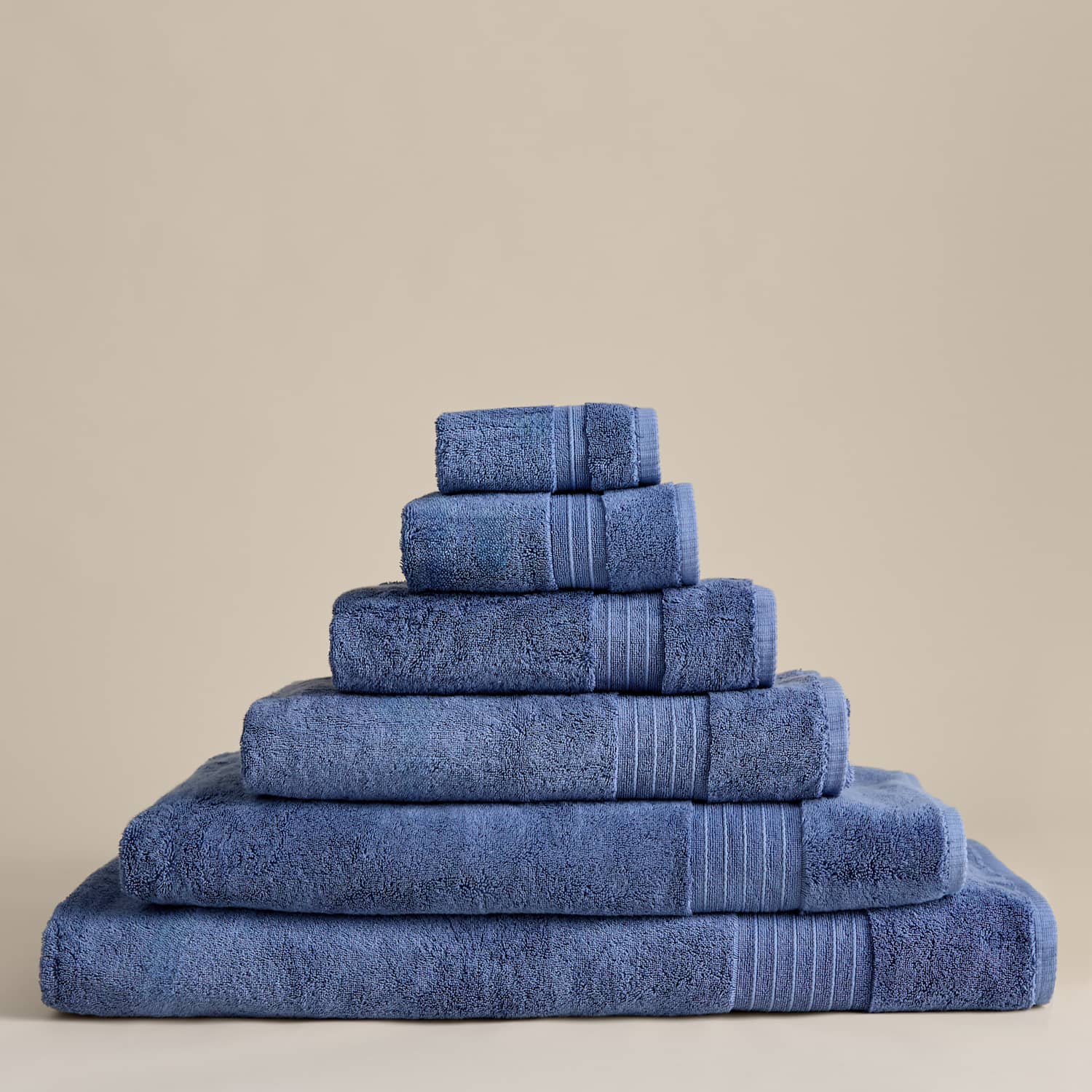 M&S Egyptian Cotton Towel - 2 Pack Face Towels - Denim