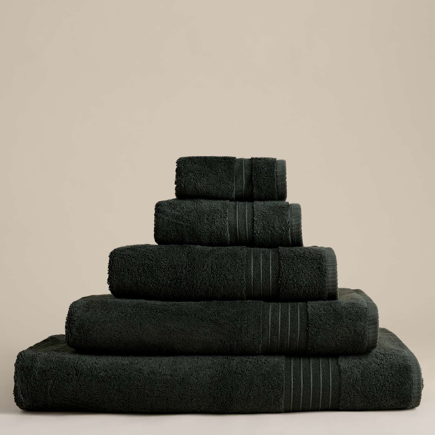 M&S Egyptian Cotton Towel - 2 Pack Face Towels - Dark Olive
