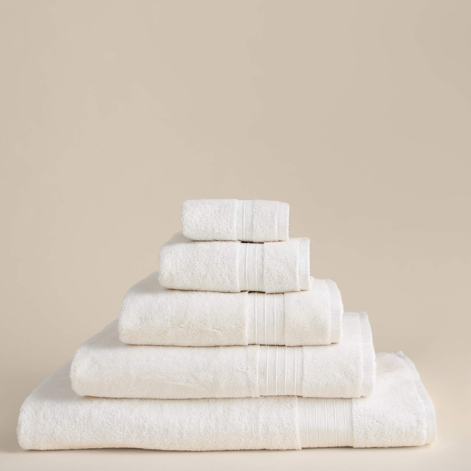 M&S Egyptian Cotton Towel - 2 Pack Face Towels - Ivory