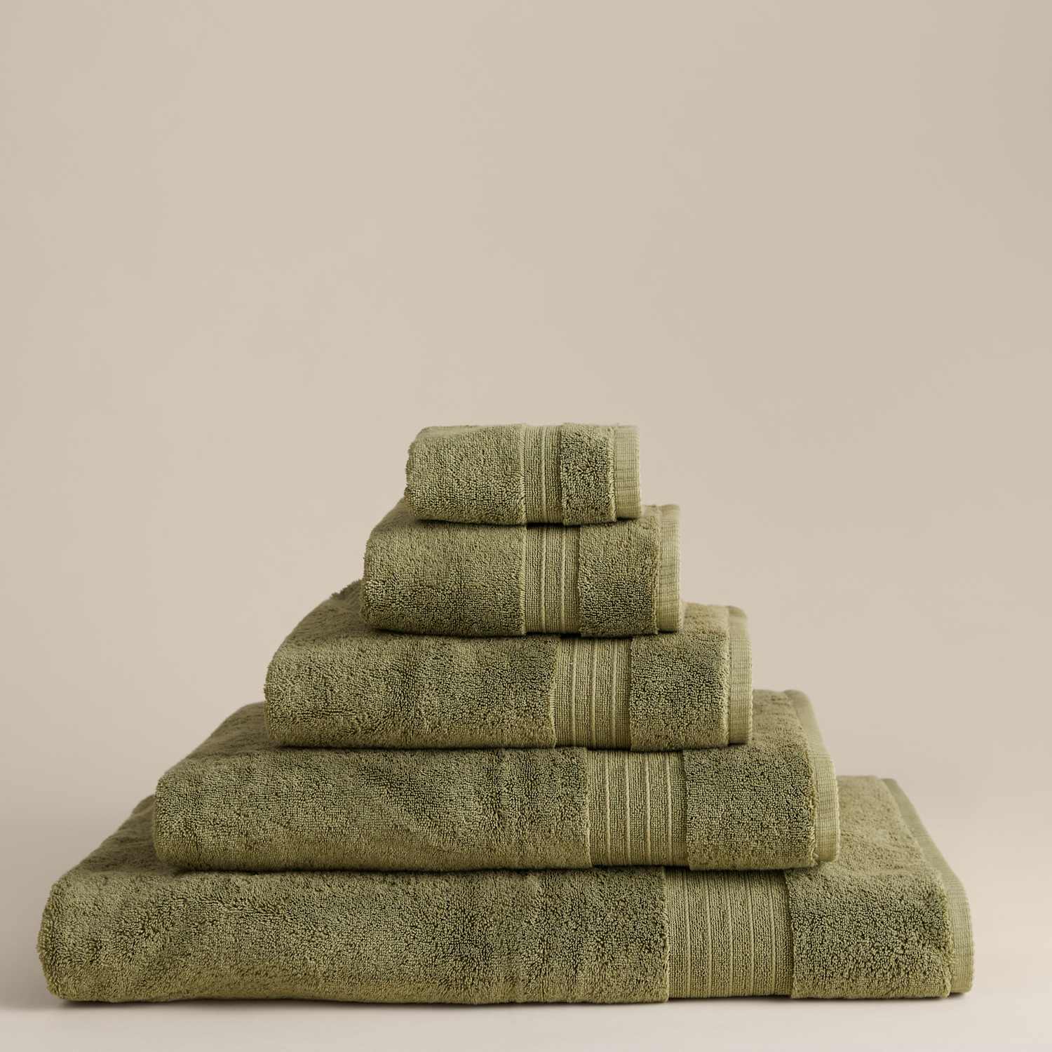 M&S Egyptian Cotton Towel - 2 Pack Face Towels - Fern