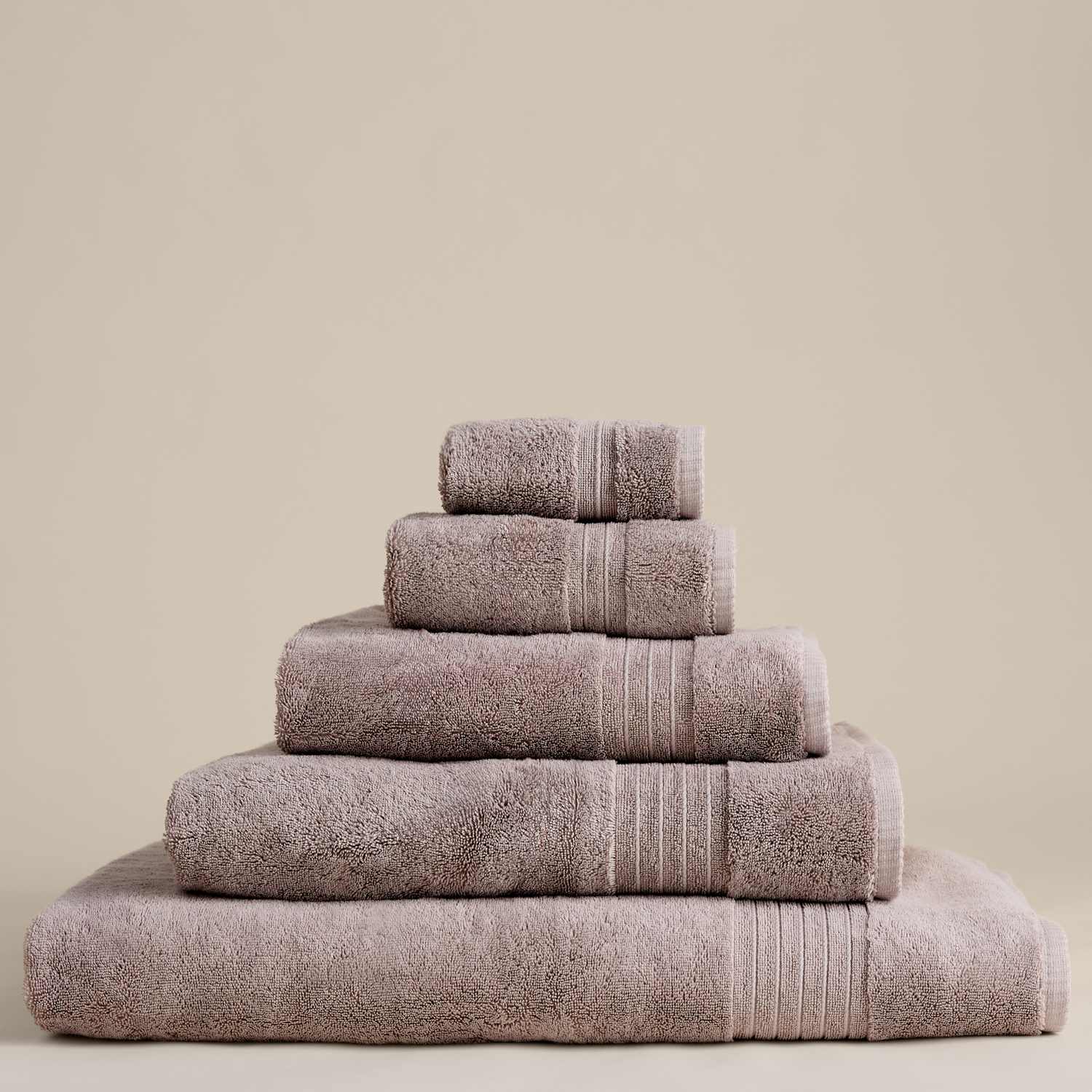 M&S Egyptian Cotton Towel - 2 Pack Face Towels - Putty