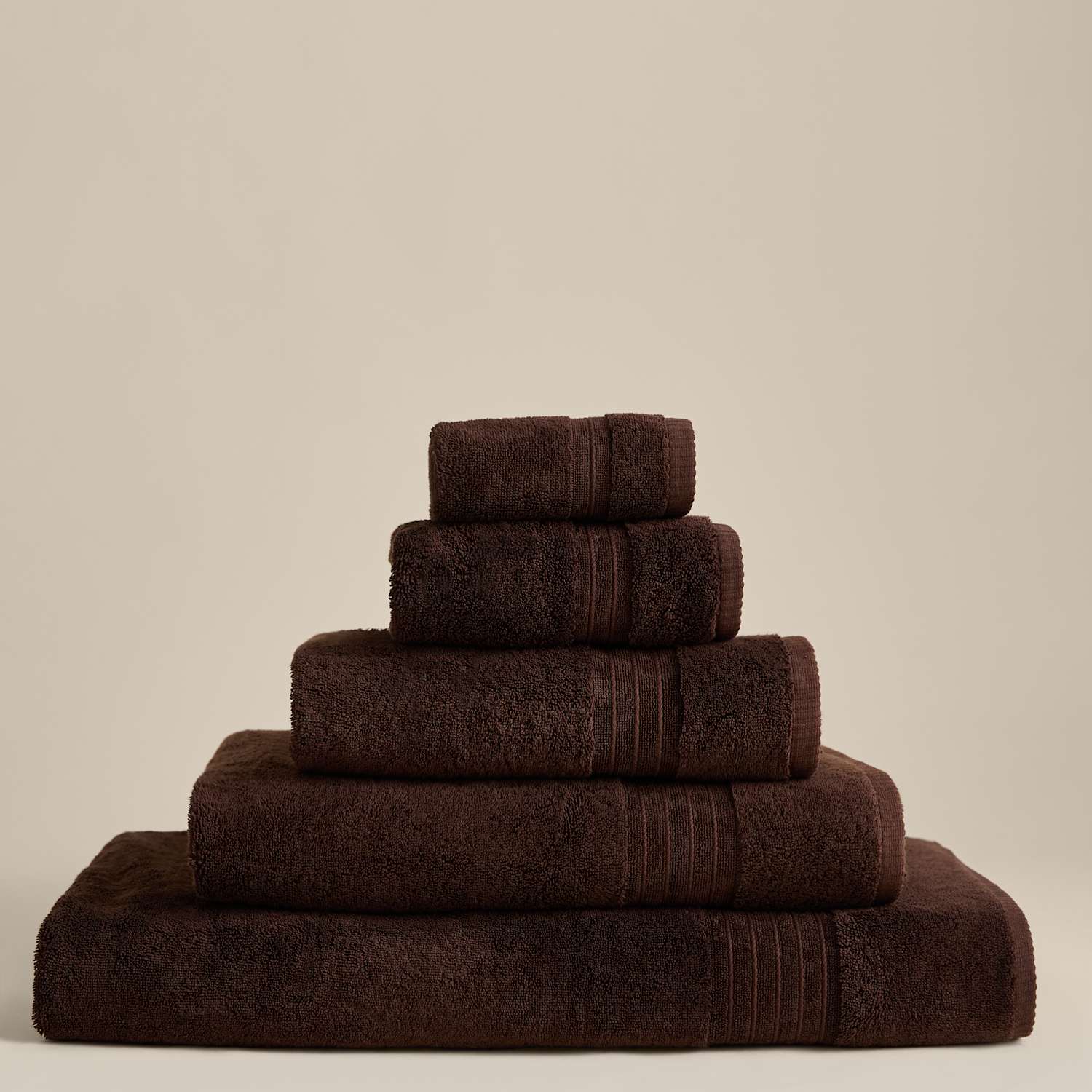 M&S Egyptian Cotton Towel - 2 Pack Face Towels - Chocolate