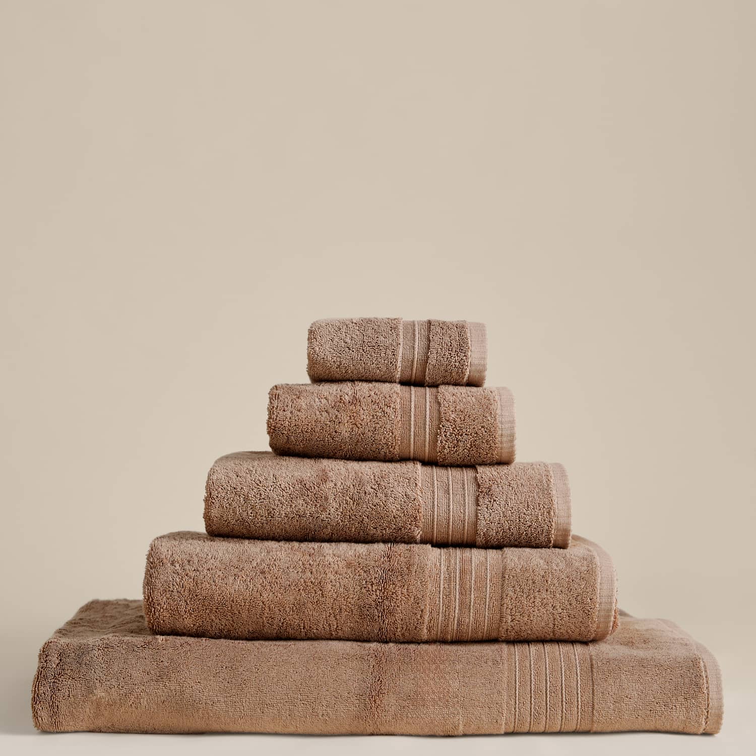 M&S Egyptian Cotton Towel - 2 Pack Face Towels - Caramel