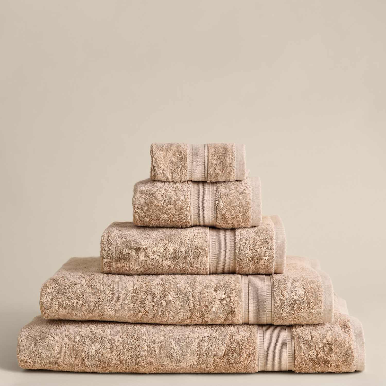M&S Super Soft Pure Cotton Towel - Bath Towel - Biscuit