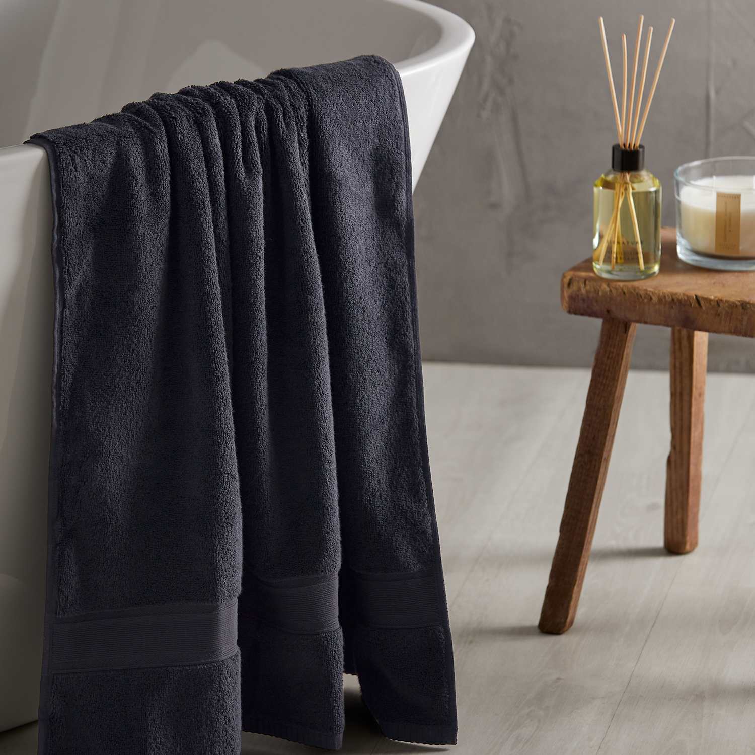 M&S Super Soft Pure Cotton Towel - Bath Sheet - Black