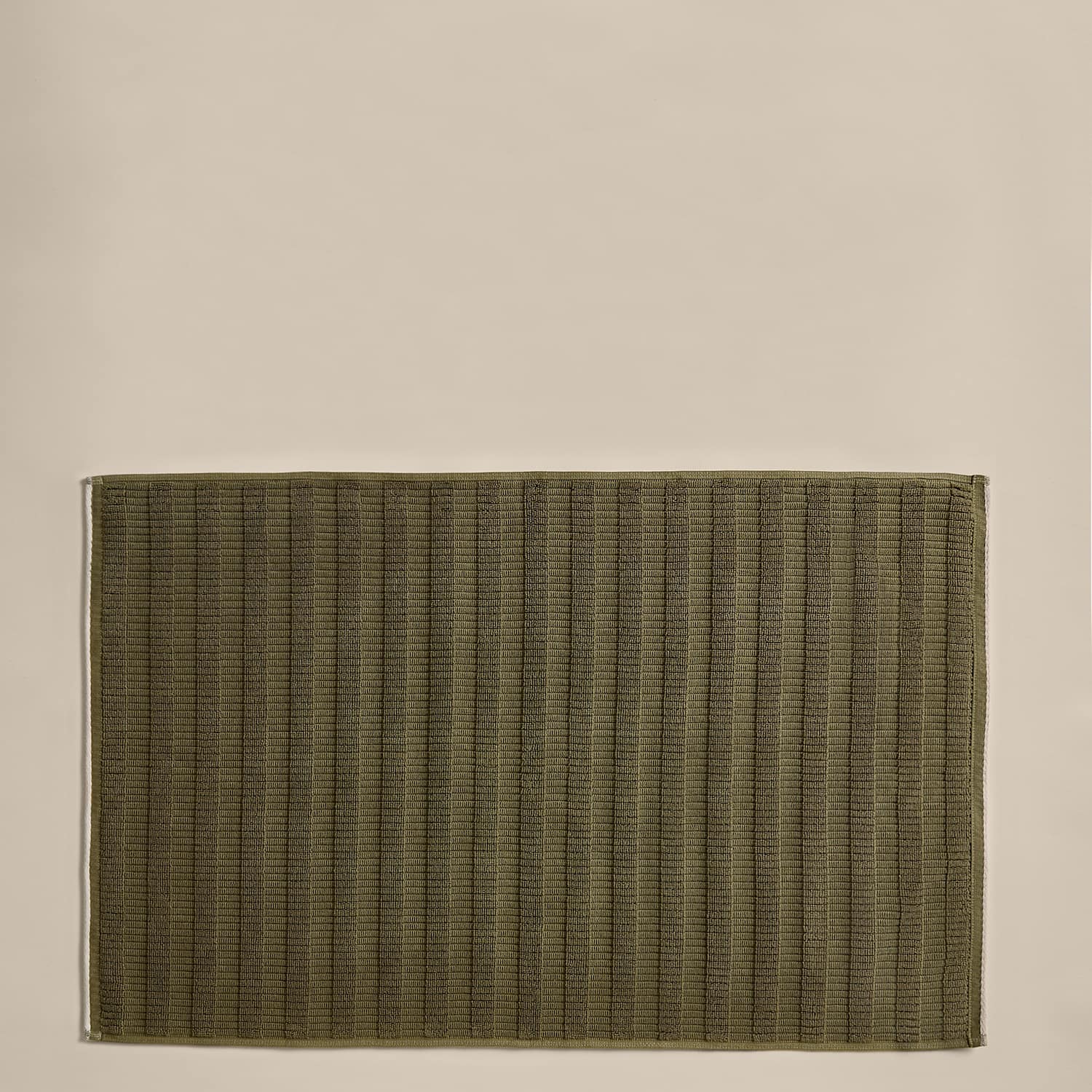 M&S Pure Cotton Contrast Trim Bathmat - Moss
