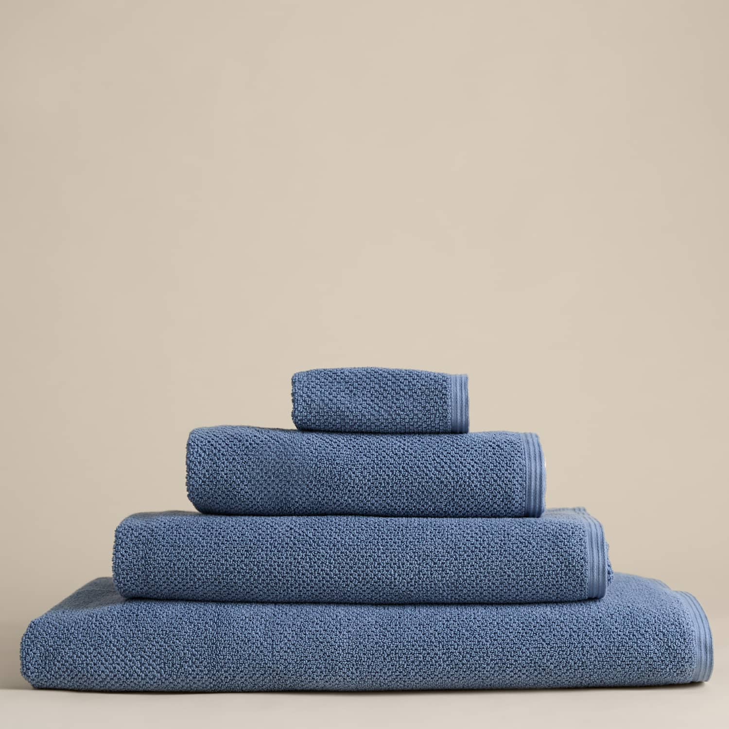 M&S Pure Cotton Rice Weave Bath Towel - Bath Sheet - Slate Blue