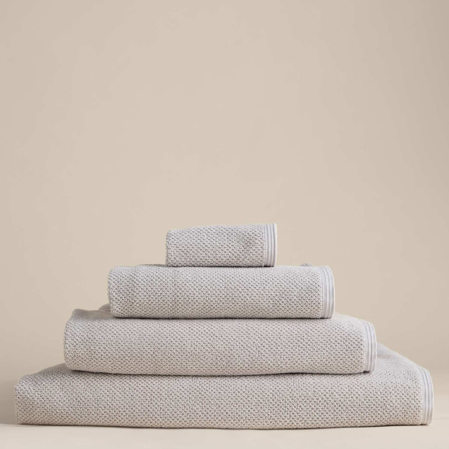 M&S Pure Cotton Rice Weave Bath Towel - Bath Sheet - Dove