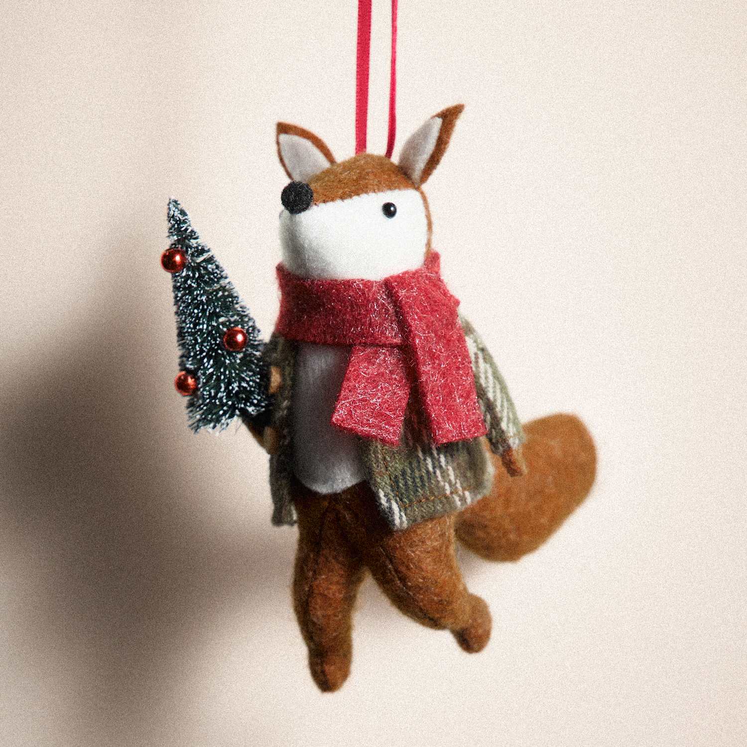 M&S Felt Novelty Fox Decoration - Orange Mix