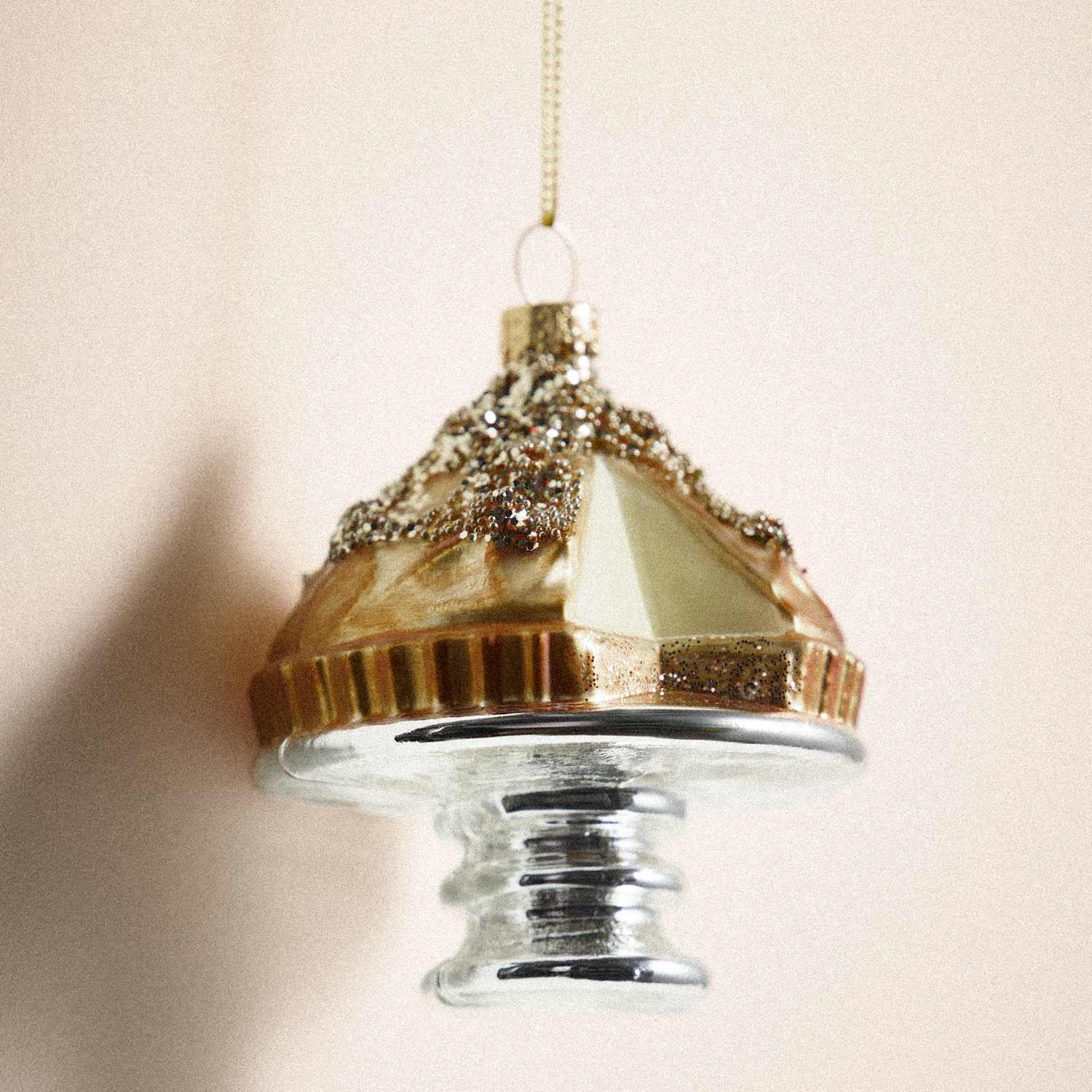 M&S Lemon Meringue Beaded Glass Bauble - Yellow Mix