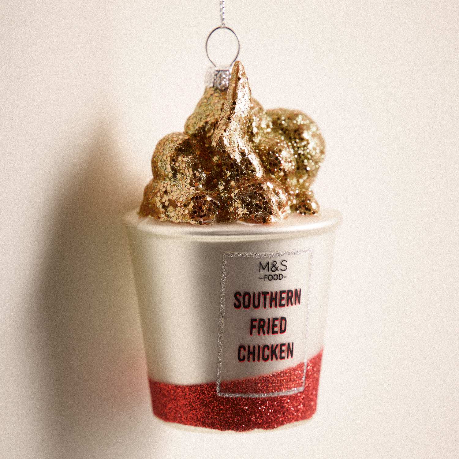 M&S Glass Fried Chicken Tree Decoration - Multi