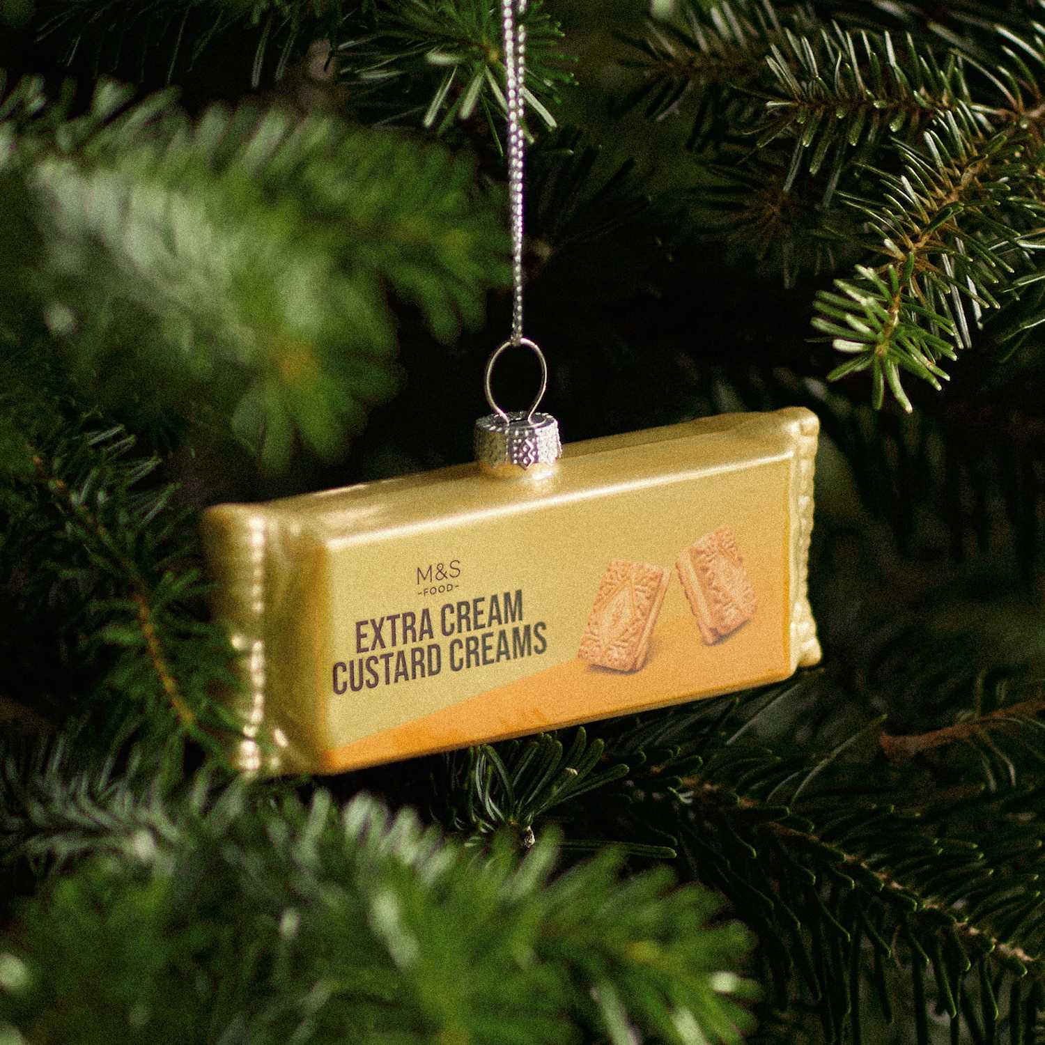 M&S Glass Custard Creams Tree Decoration - Yellow Mix