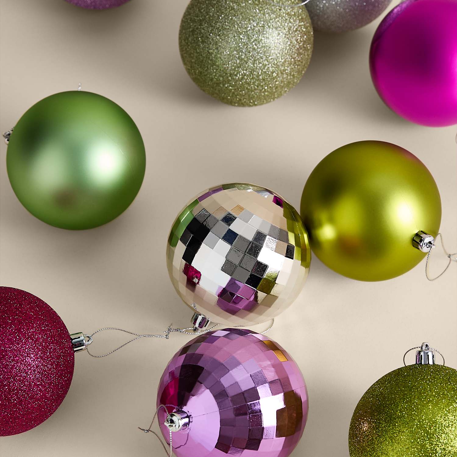 M&S 10 Pack Oversized Shatterproof Baubles - Multi